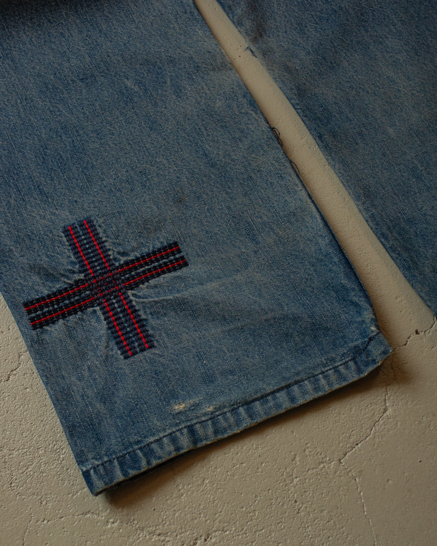 2000s Nakuz Embroidered Baggy Jeans - 38