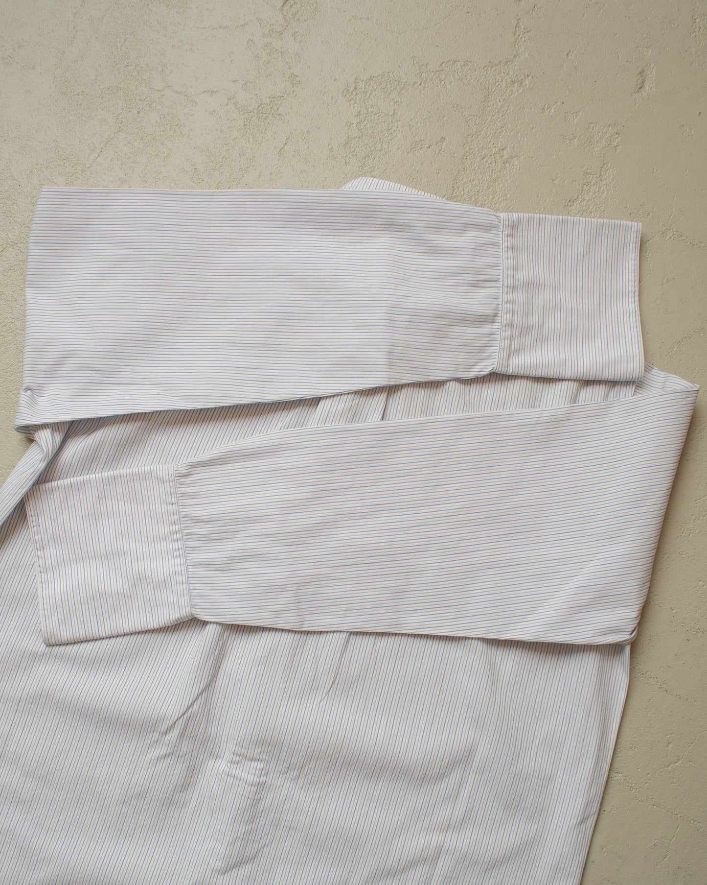 1920/30s German "wul" striped Kent Collar Shirt white - L