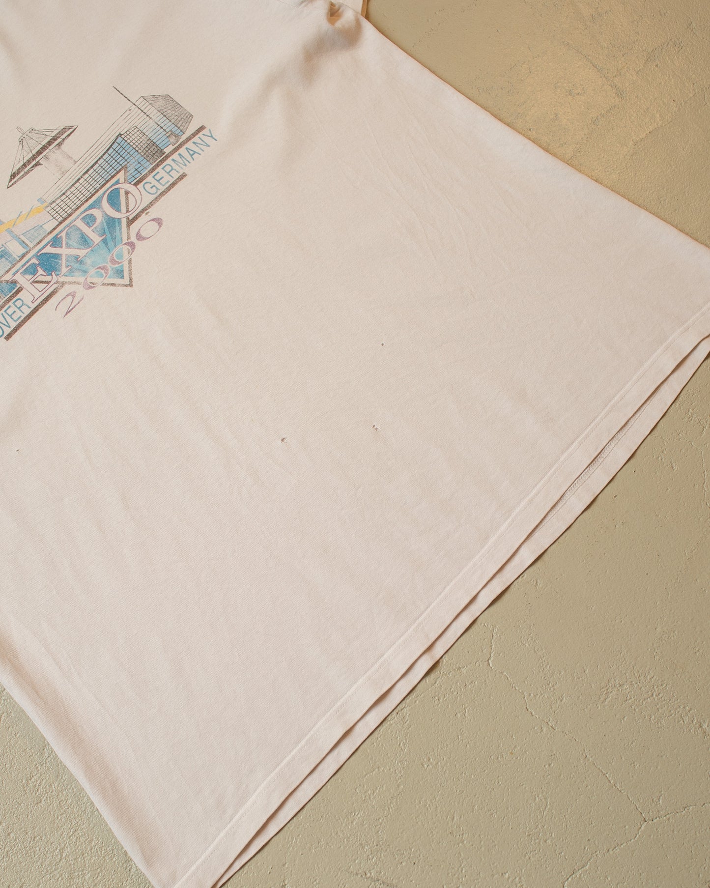 Expo 2000 Hannover "Skyline" distressed T-shirt white - XL/XXL