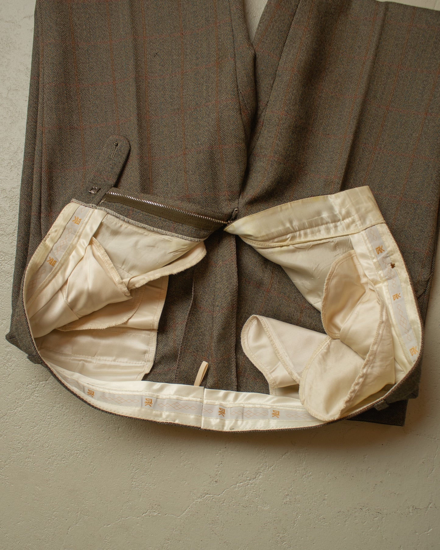 1970s/80s Herringbone Wool Suit grey - M/L
