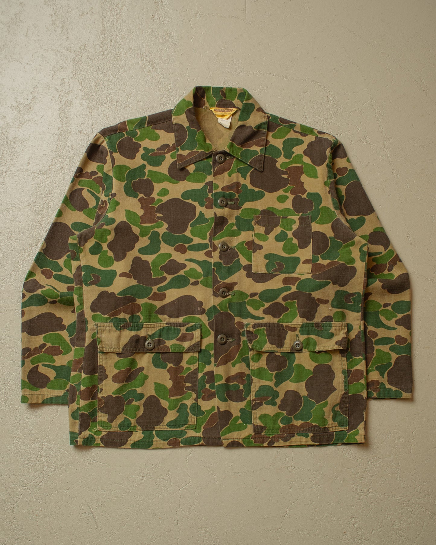 1970s Ranger Camo Hunting Shirt Jacket - M