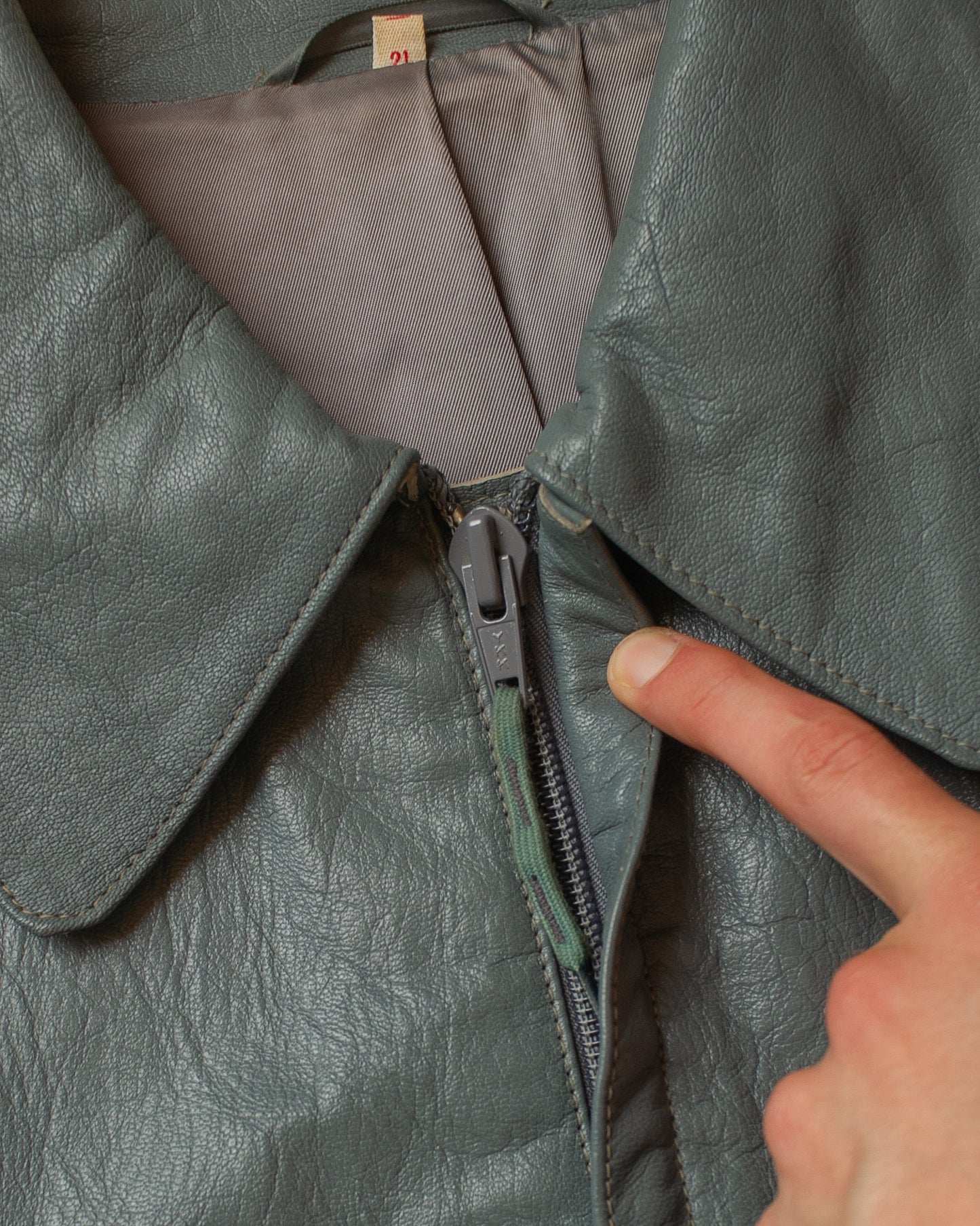 1980s German U-Boot Cowhide Leather Jacket grey - XL