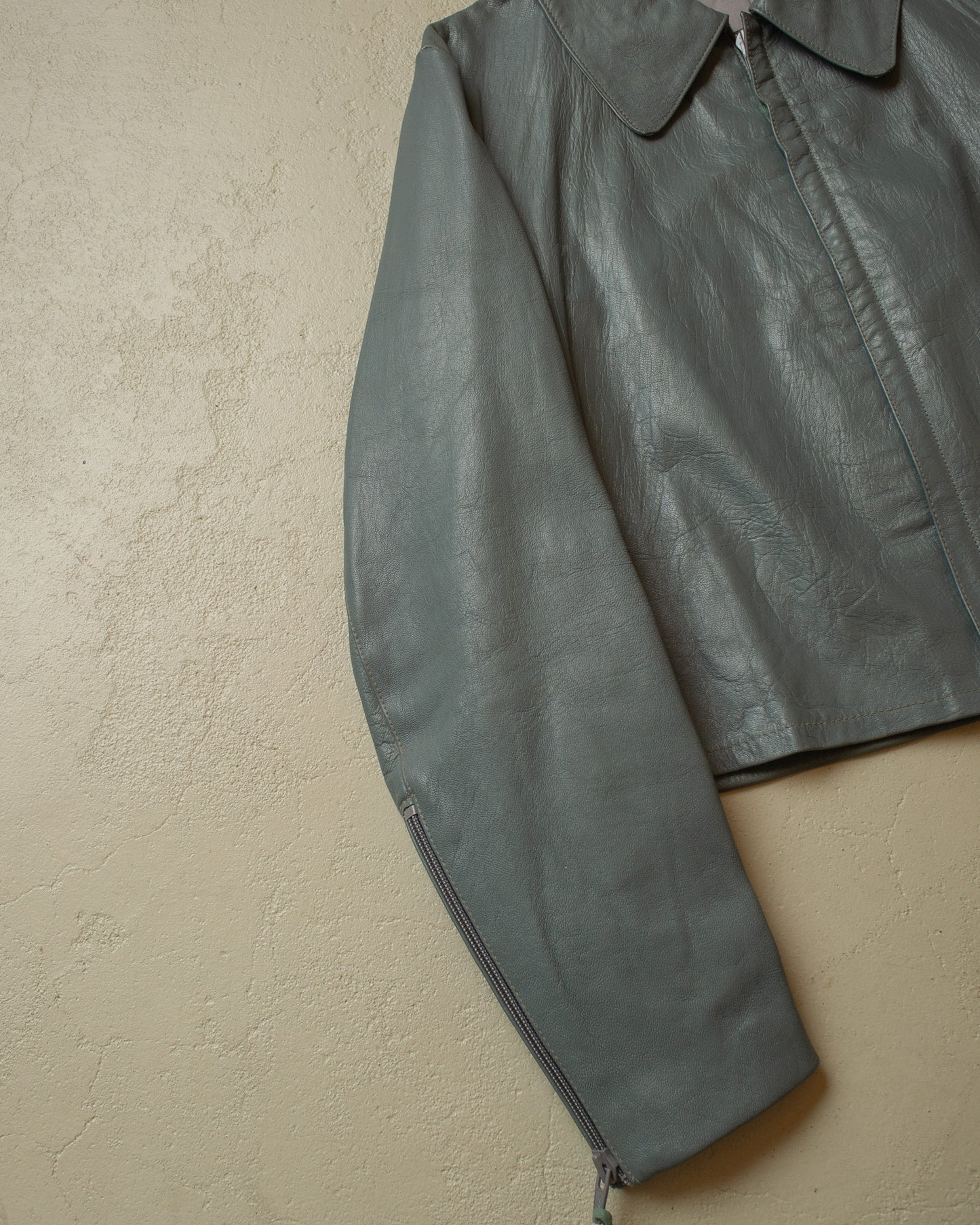 1980s German U-Boot Cowhide Leather Jacket grey - XL