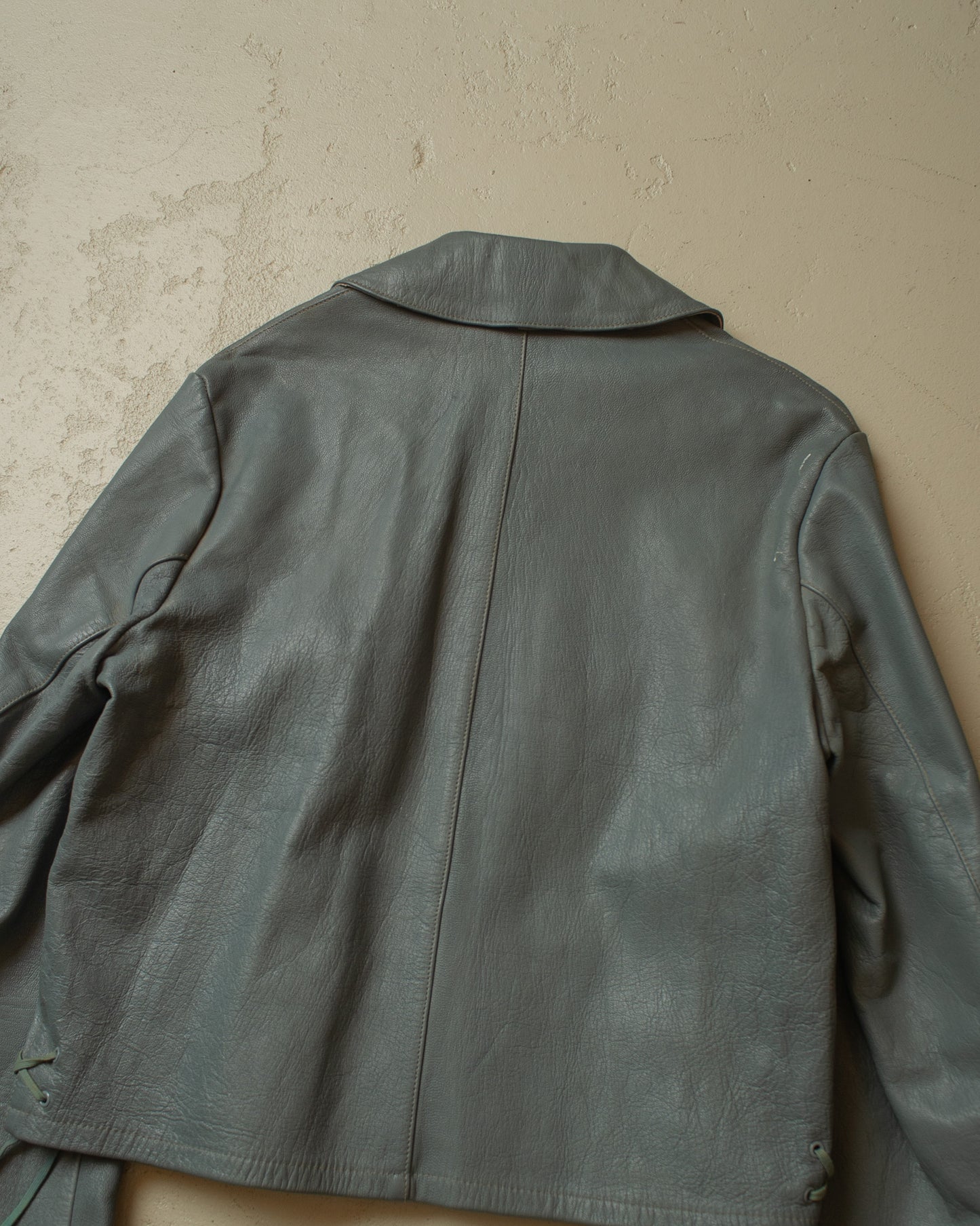 1980s German U-Boot Cowhide Leather Jacket grey - XL