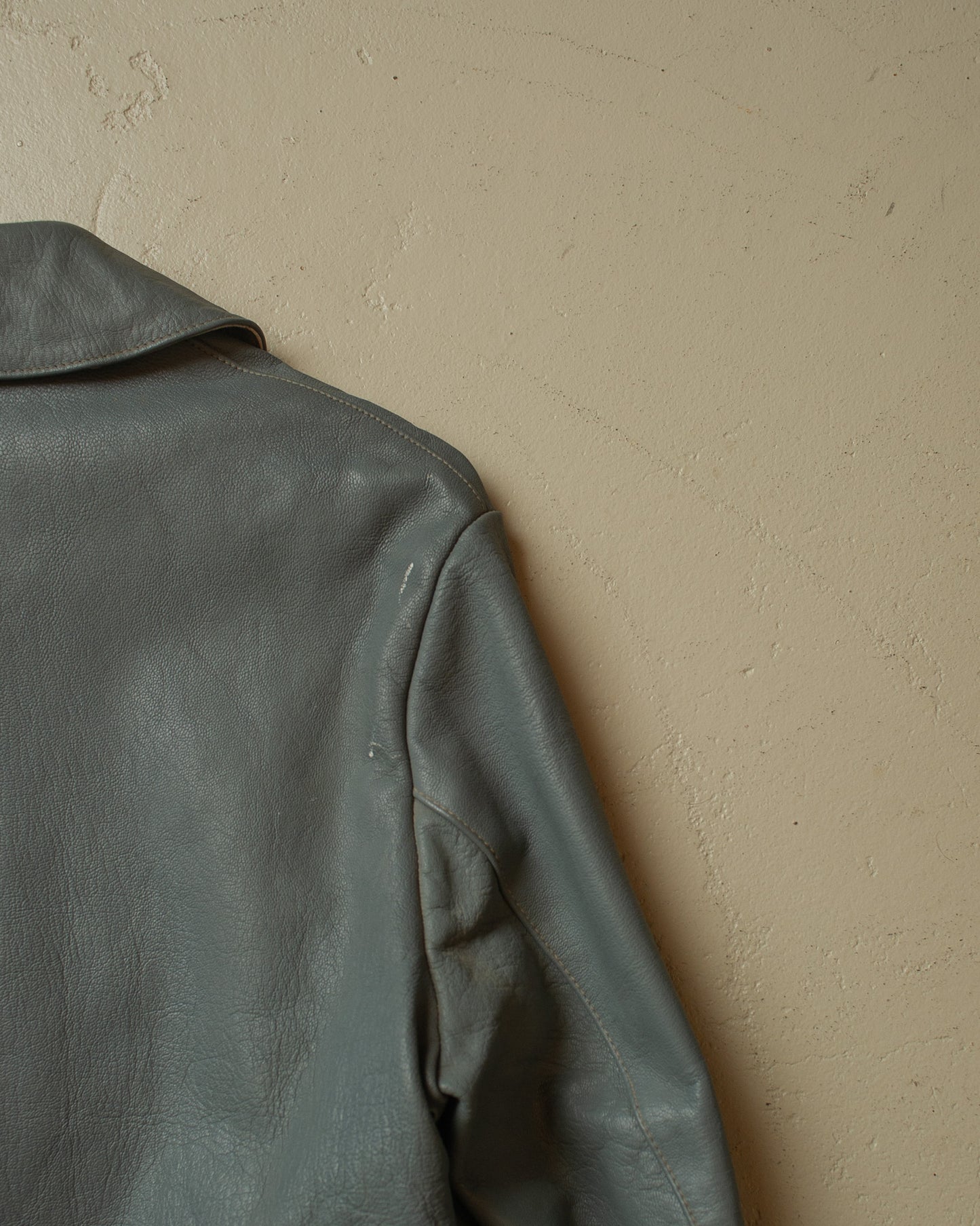 1980s German U-Boot Cowhide Leather Jacket grey - XL