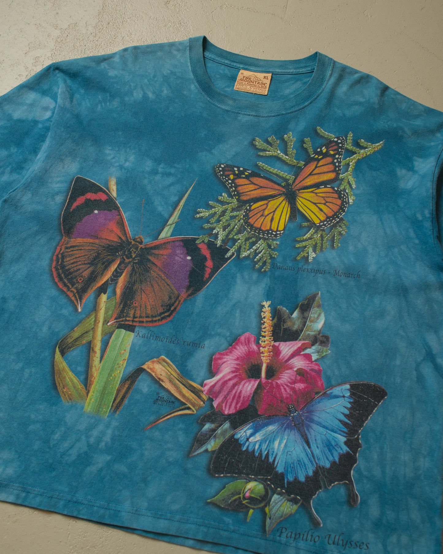 2001 The Mountain "Butterflies" Tie Dye T-shirt blue - XL