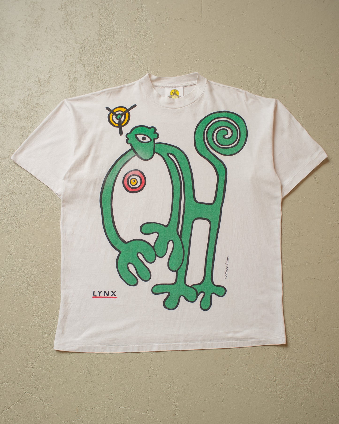 1990s Lynx Art T-shirt white - XL