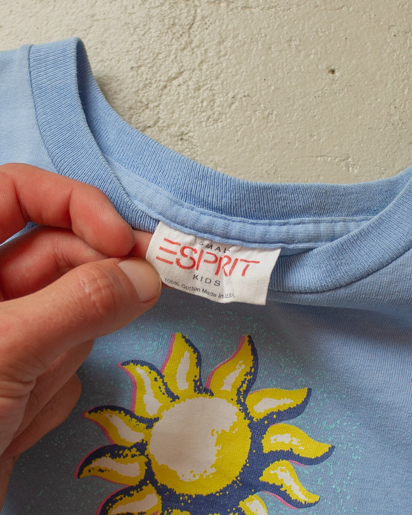 1990s Womens Esprit Baby T-shirt blue - XS/S
