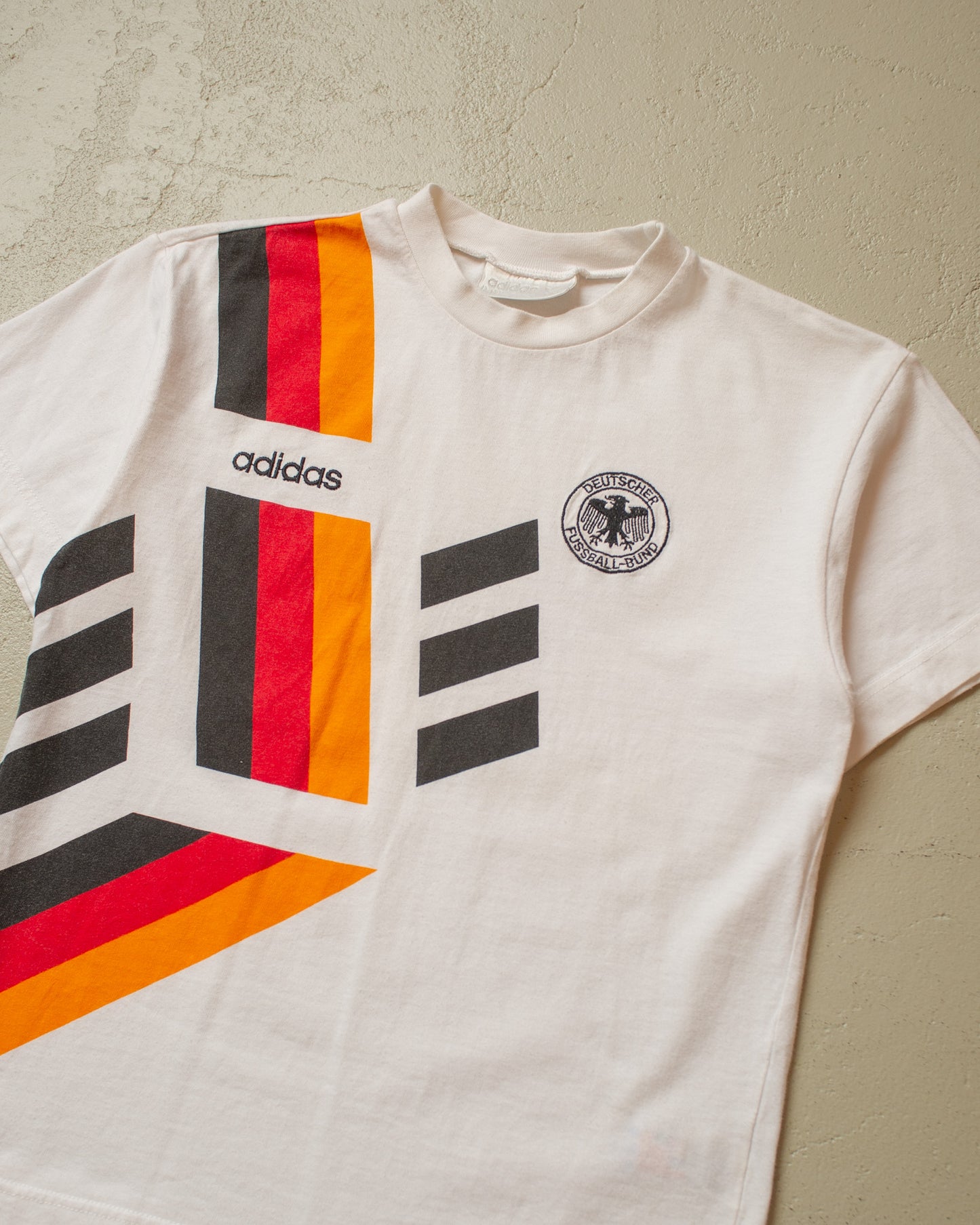 1990s Womens Adidas Germany Baby T-shirt white - XS