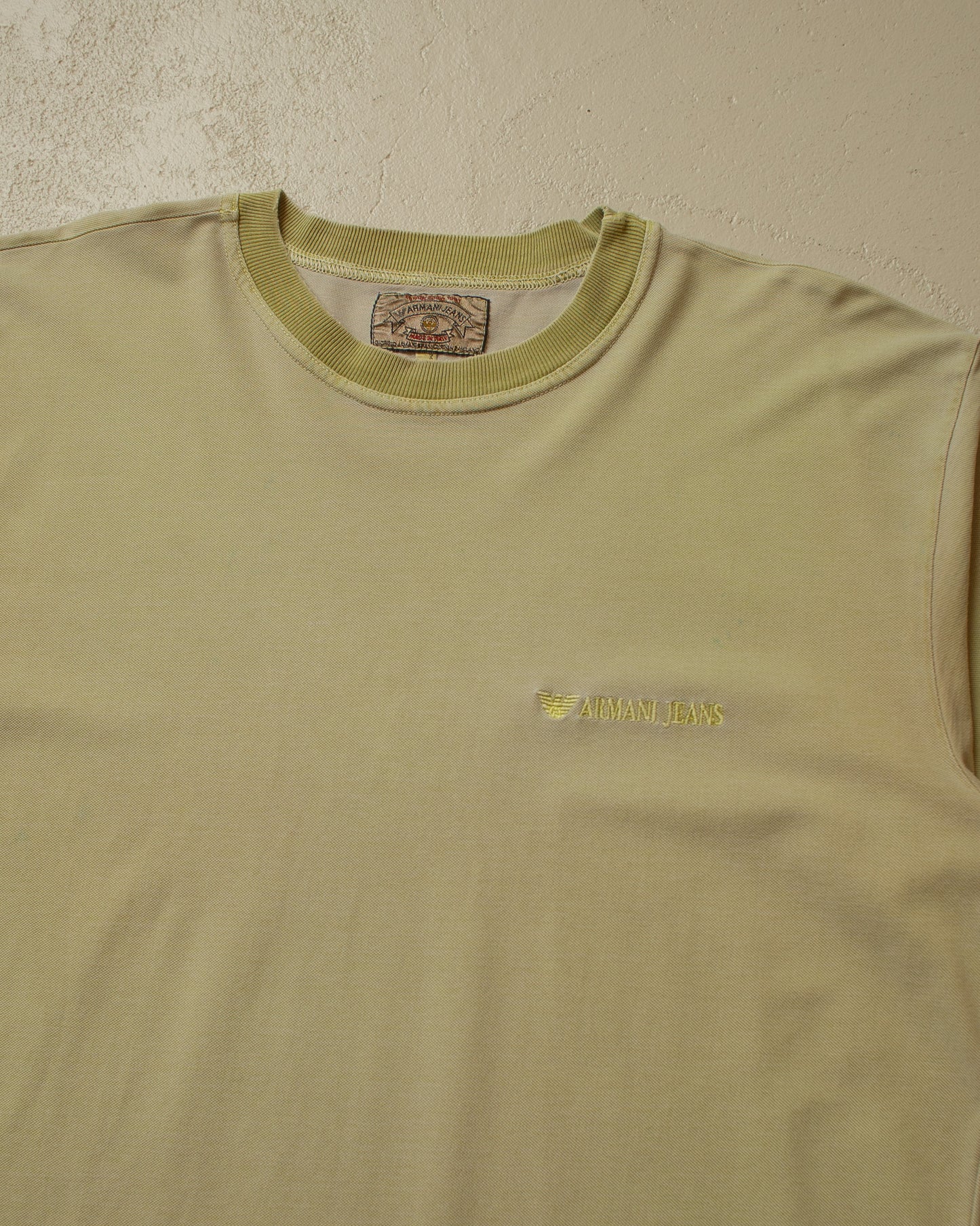 1990s Faded Armani Jeans T-shirt khaki - XL/XXL