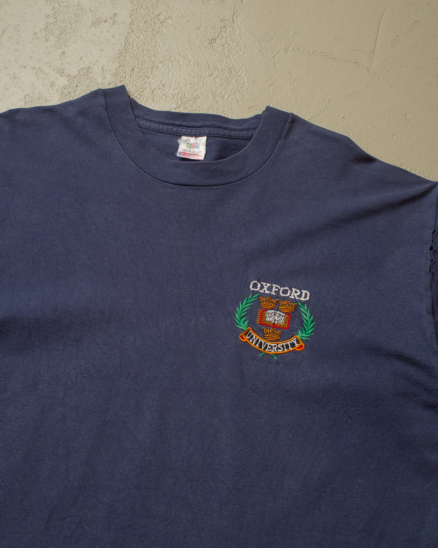 1990s Faded Oxford University T-shirt blue - XL/XXL