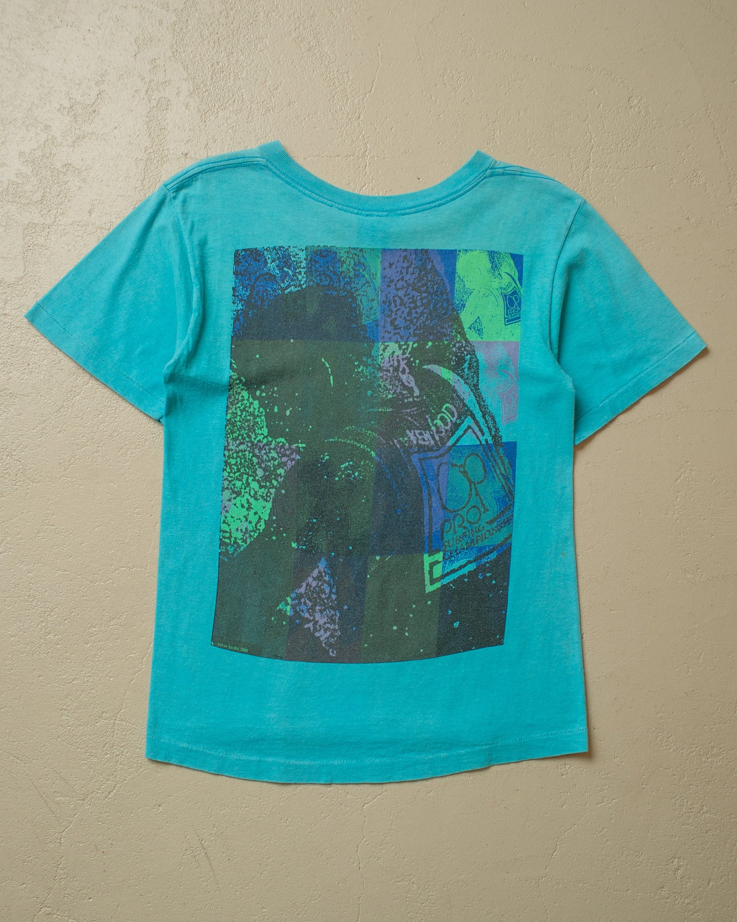 1988 Ocean Pacific Surf Championship T-shirt turquoise - S/M