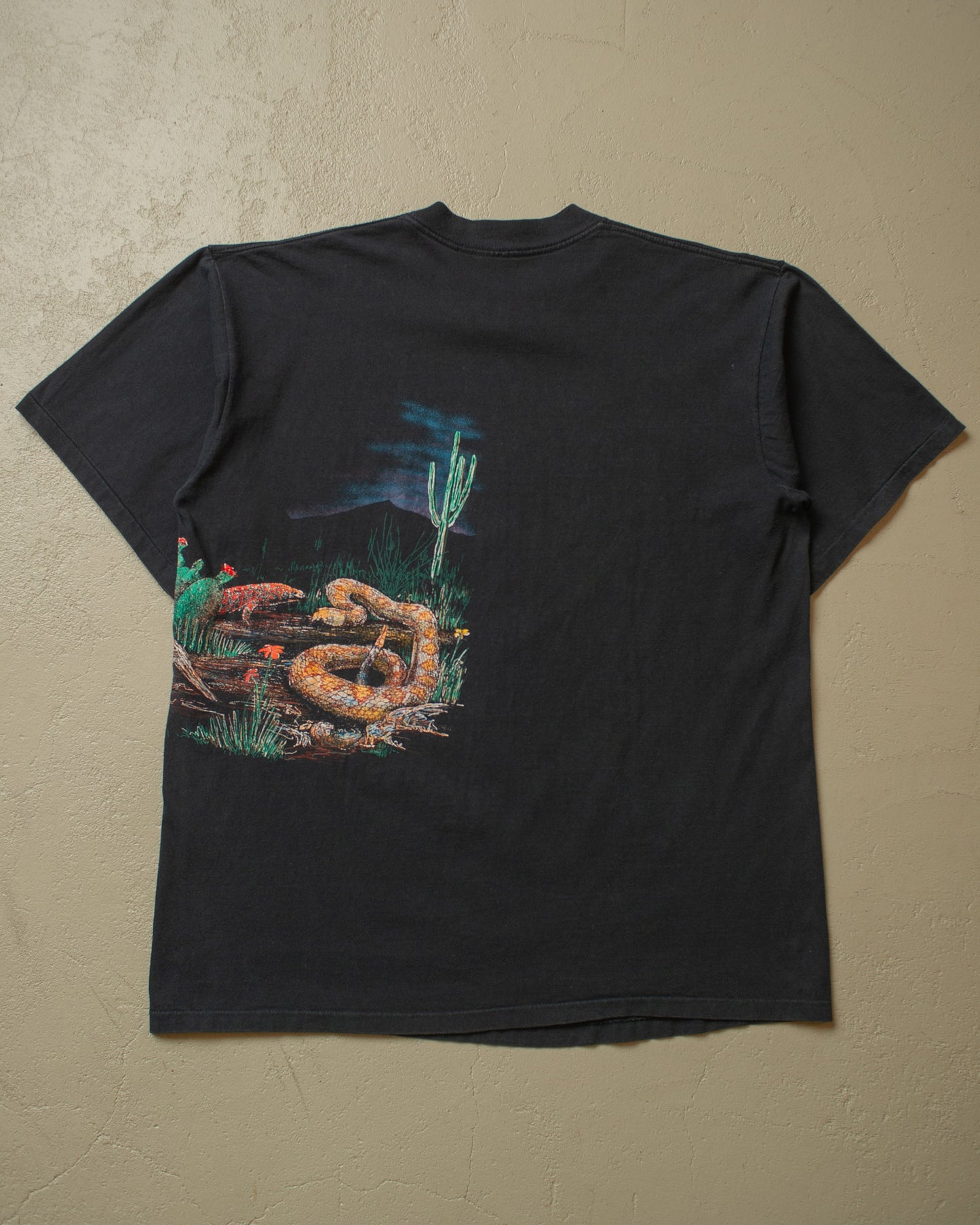 1990s Wildlife Wraparound Print T-shirt black - XL/XXL