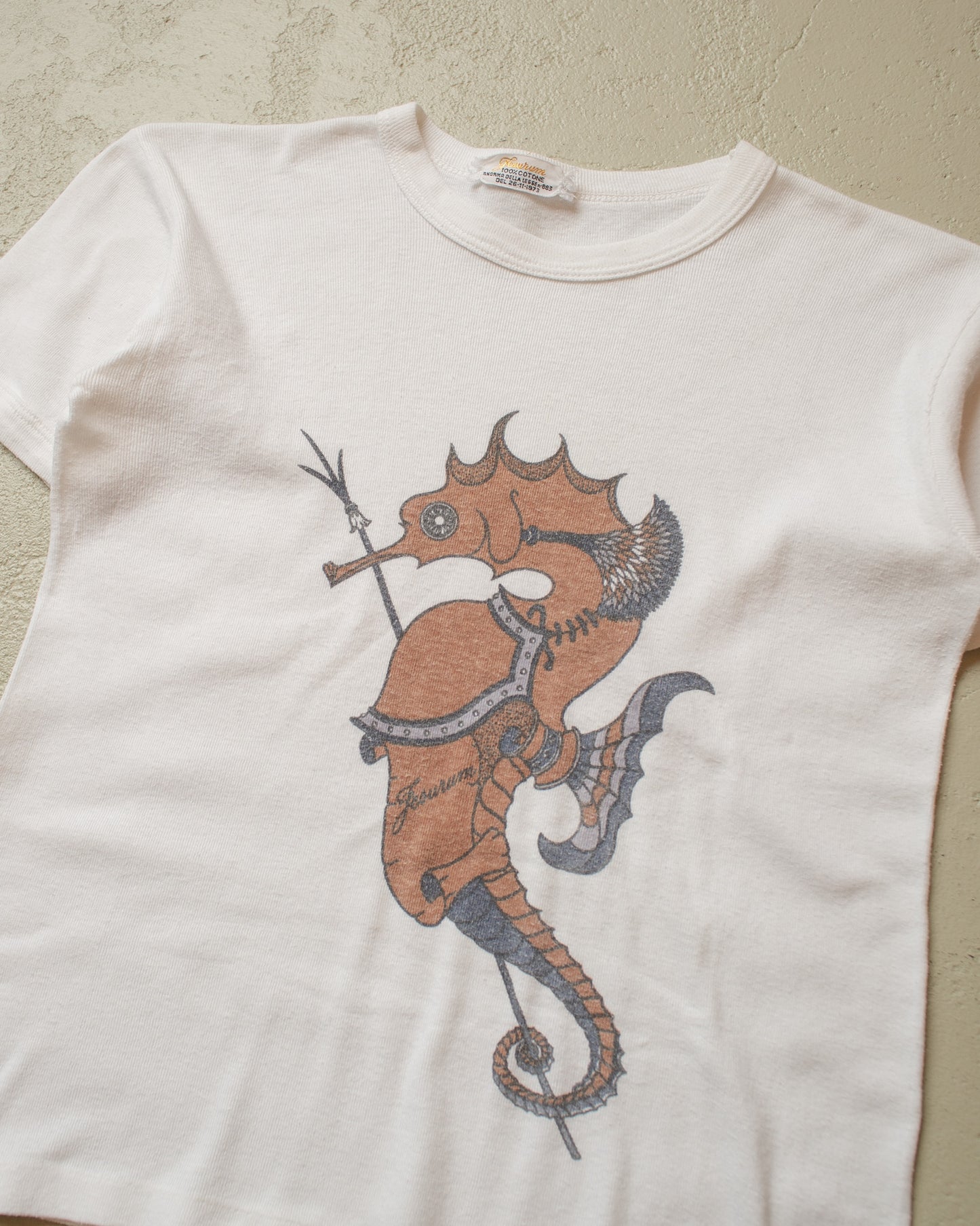 1970s unworn Seahorse T-shirt white - XS