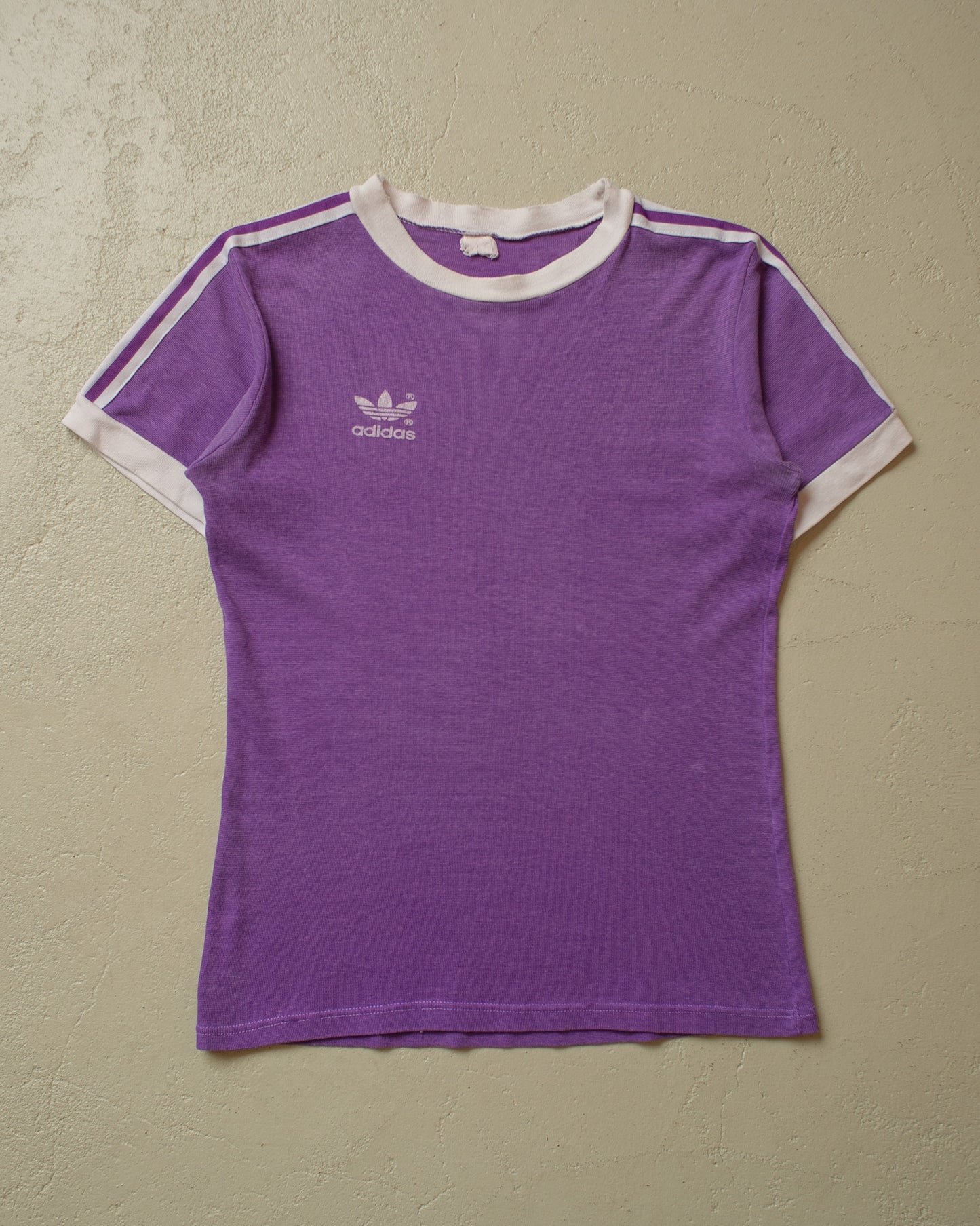 1980s Adidas Ringer T-shirt purple - M