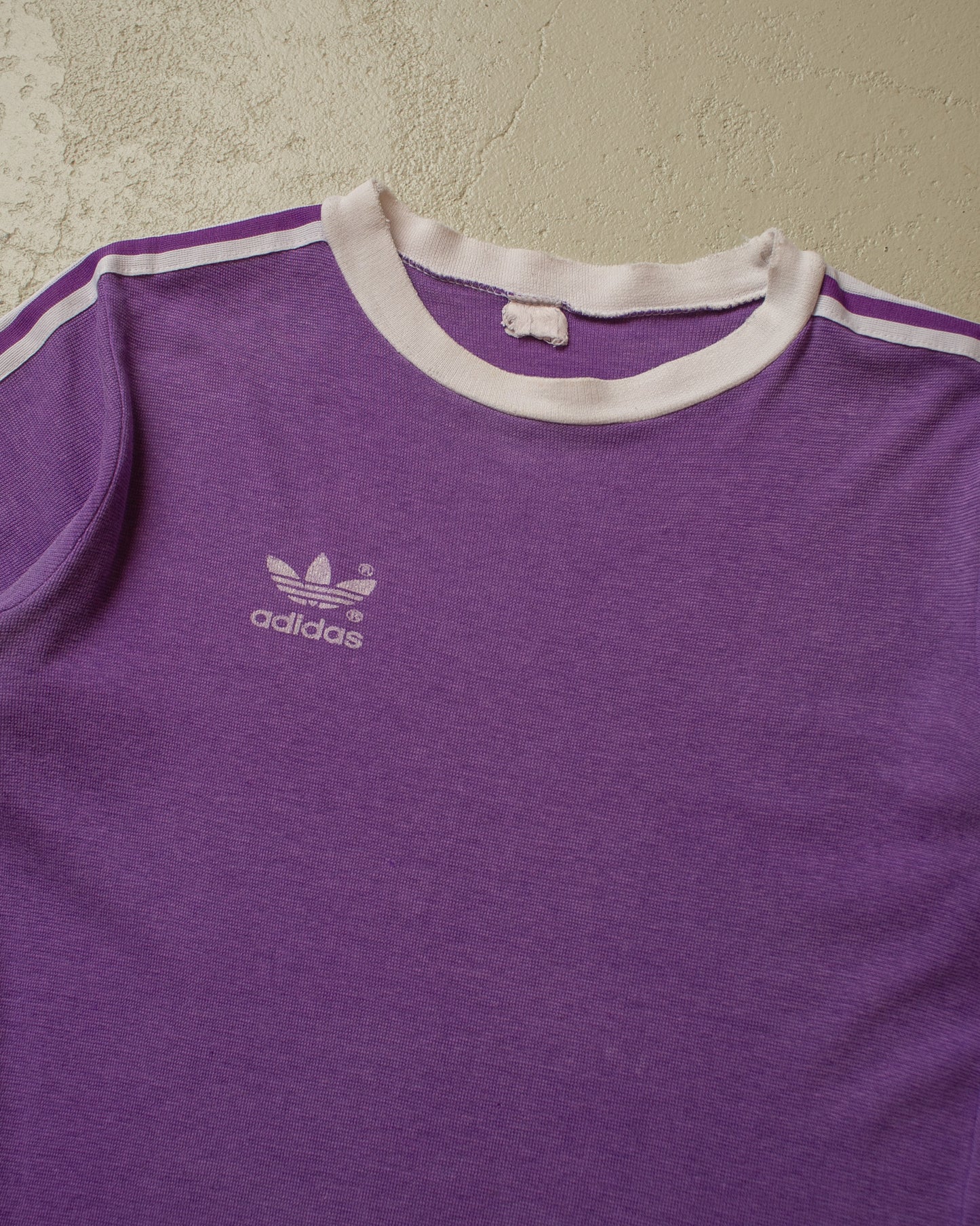 1980s Adidas Ringer T-shirt purple - M
