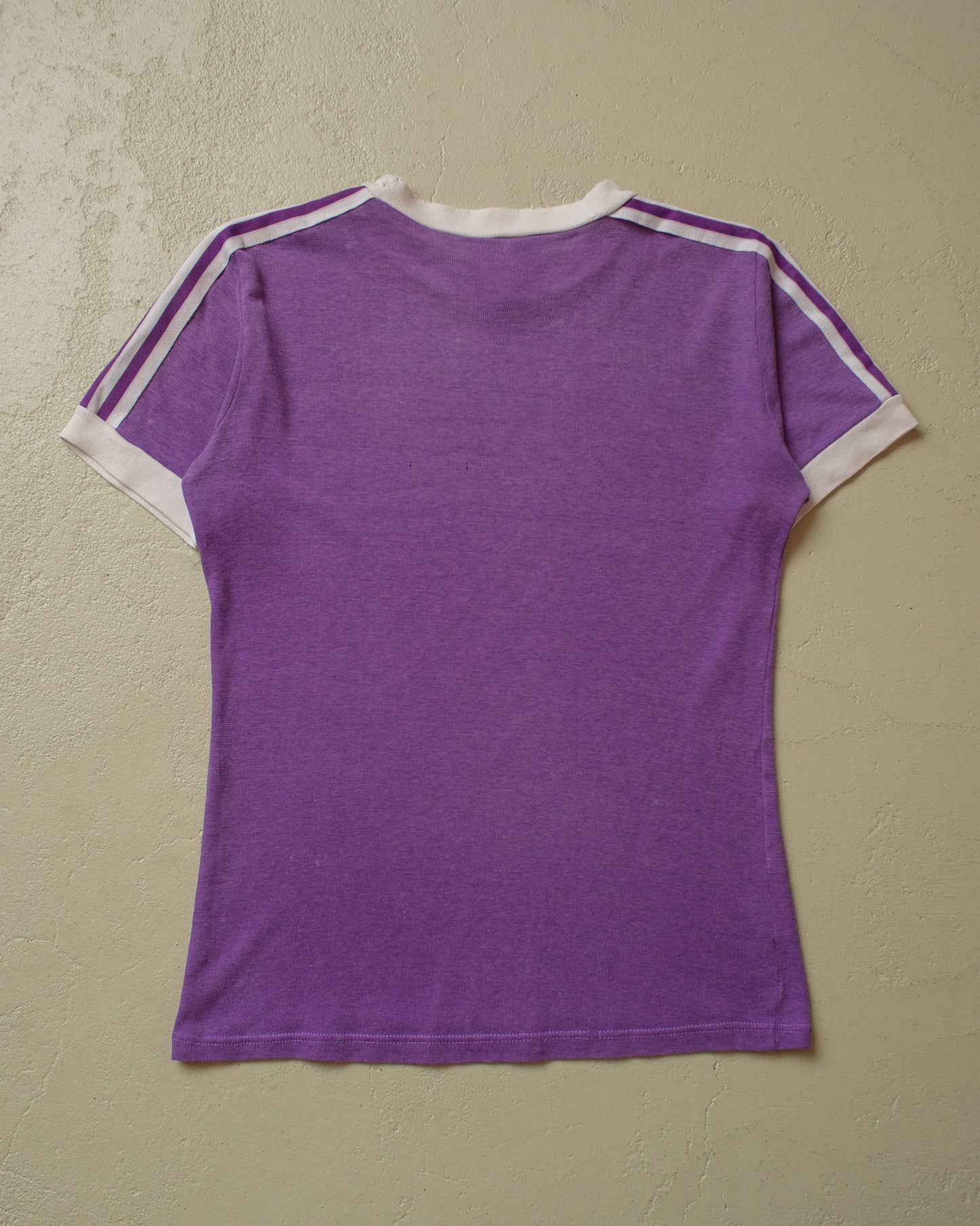 1980s Adidas Ringer T-shirt purple - M