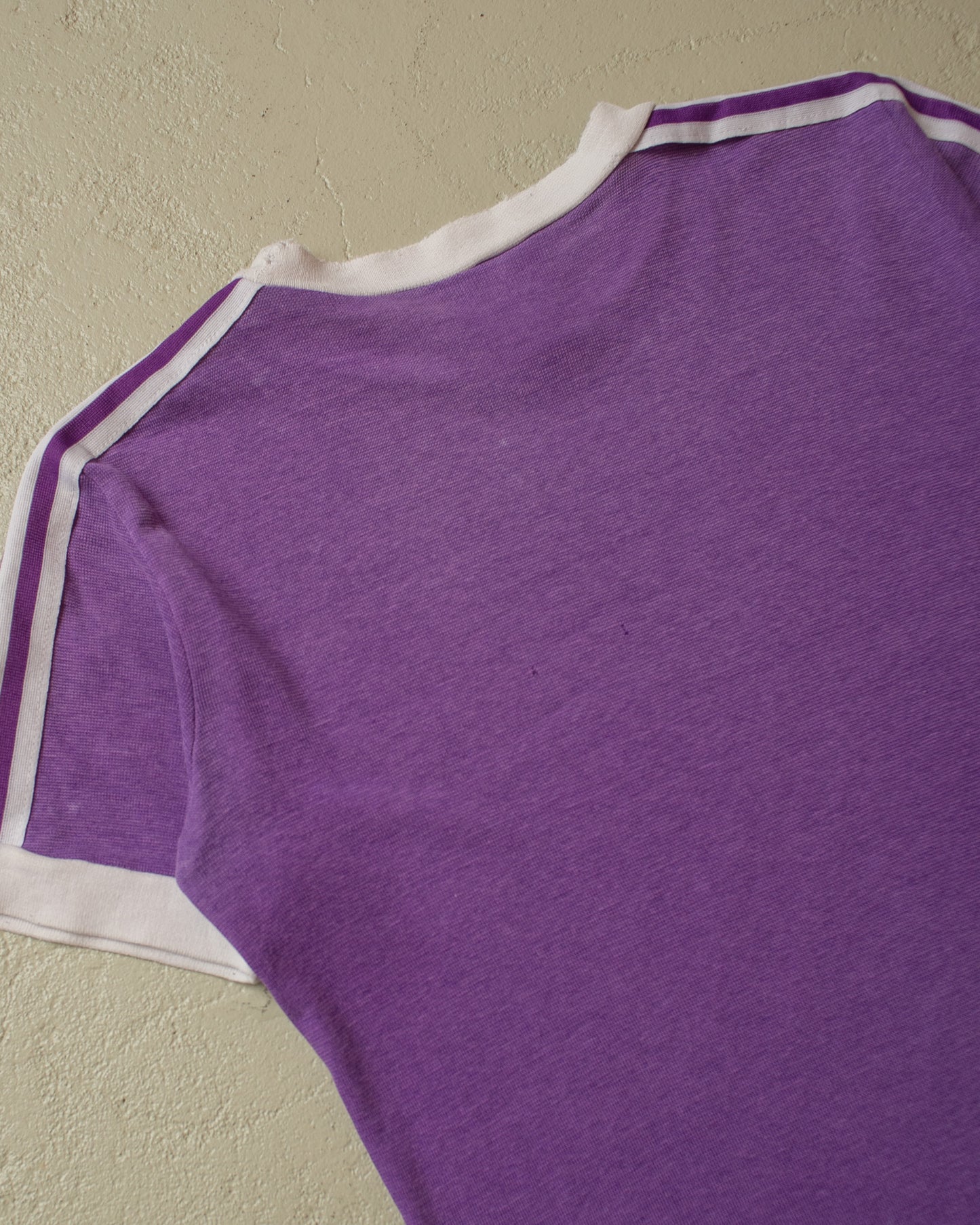 1980s Adidas Ringer T-shirt purple - M