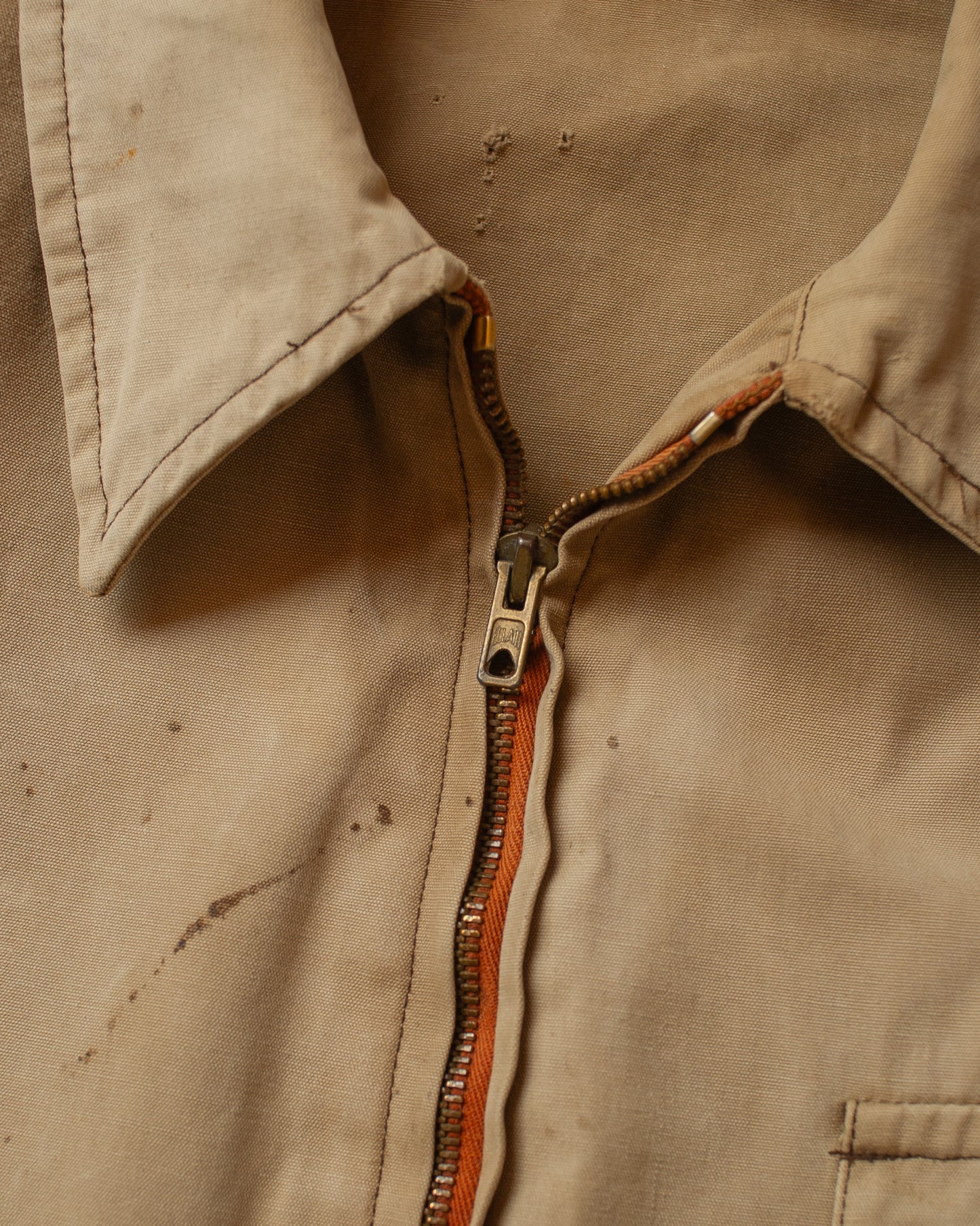 1950s/60s French distressed Canvas Jacket beige - L/XL
