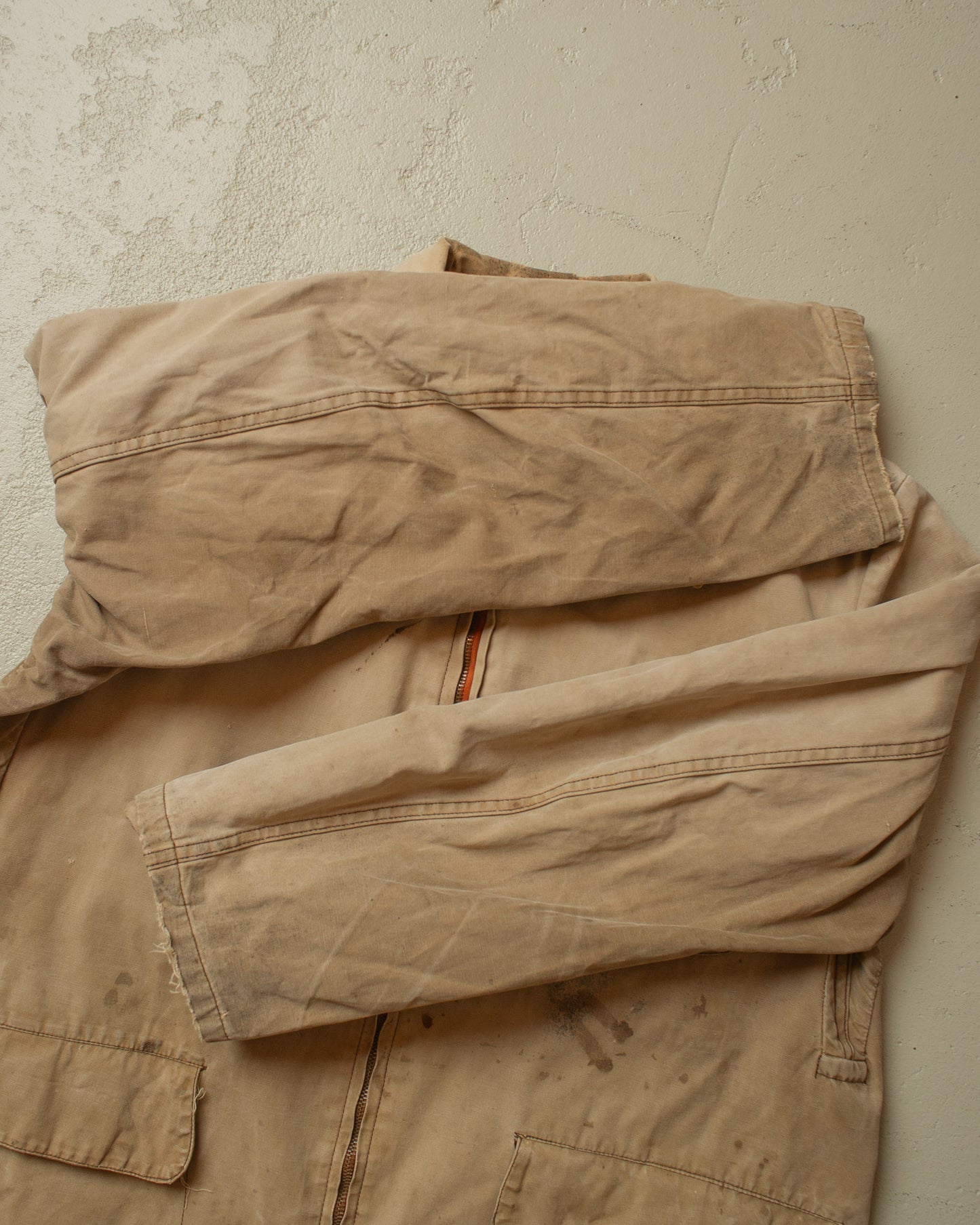 1950s/60s French distressed Canvas Jacket beige - L/XL