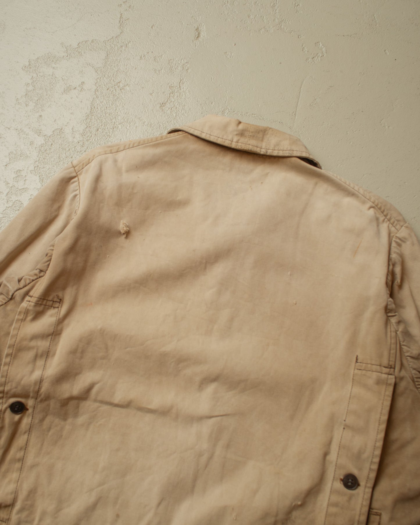 1950s/60s French distressed Canvas Jacket beige - L/XL