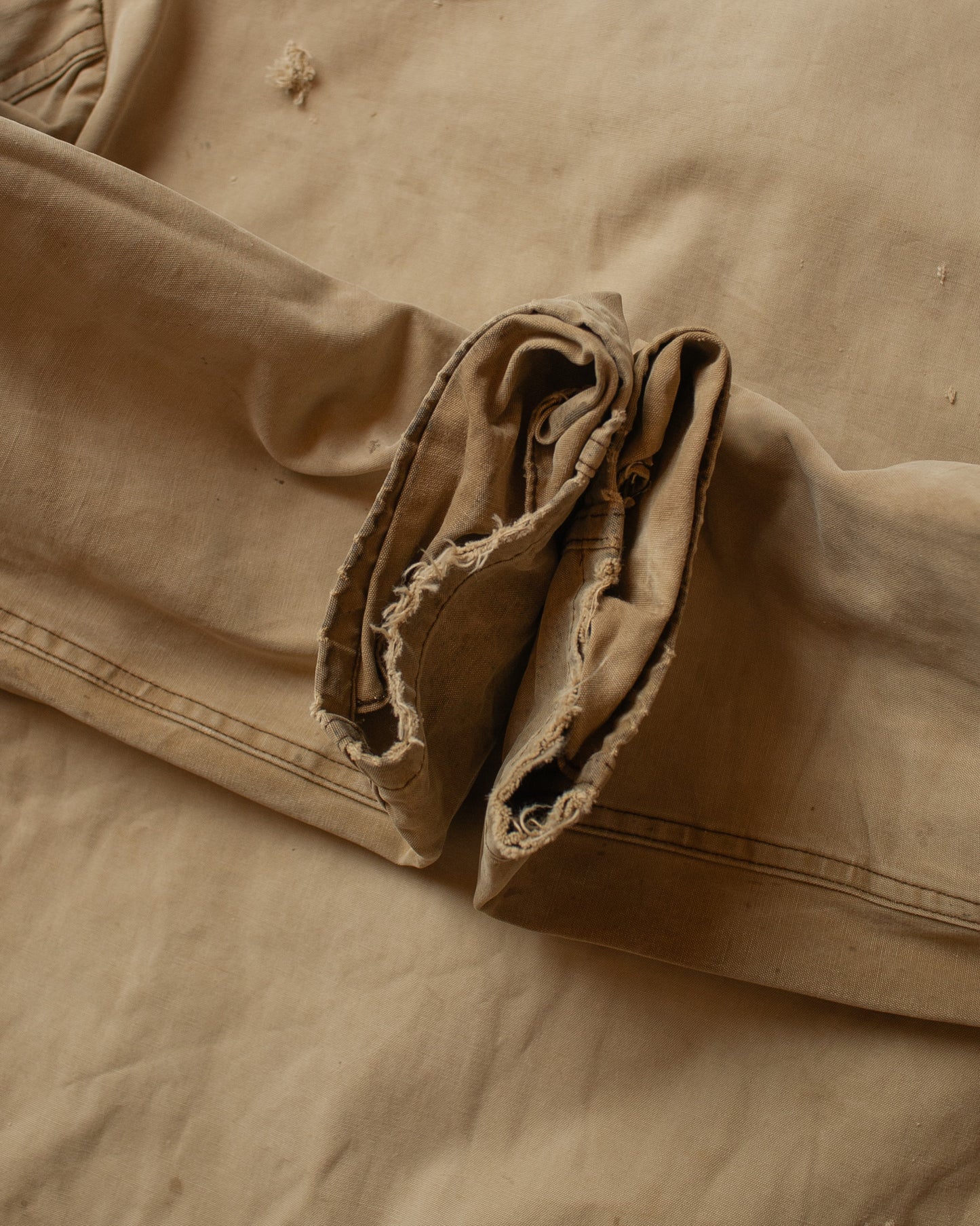 1950s/60s French distressed Canvas Jacket beige - L/XL