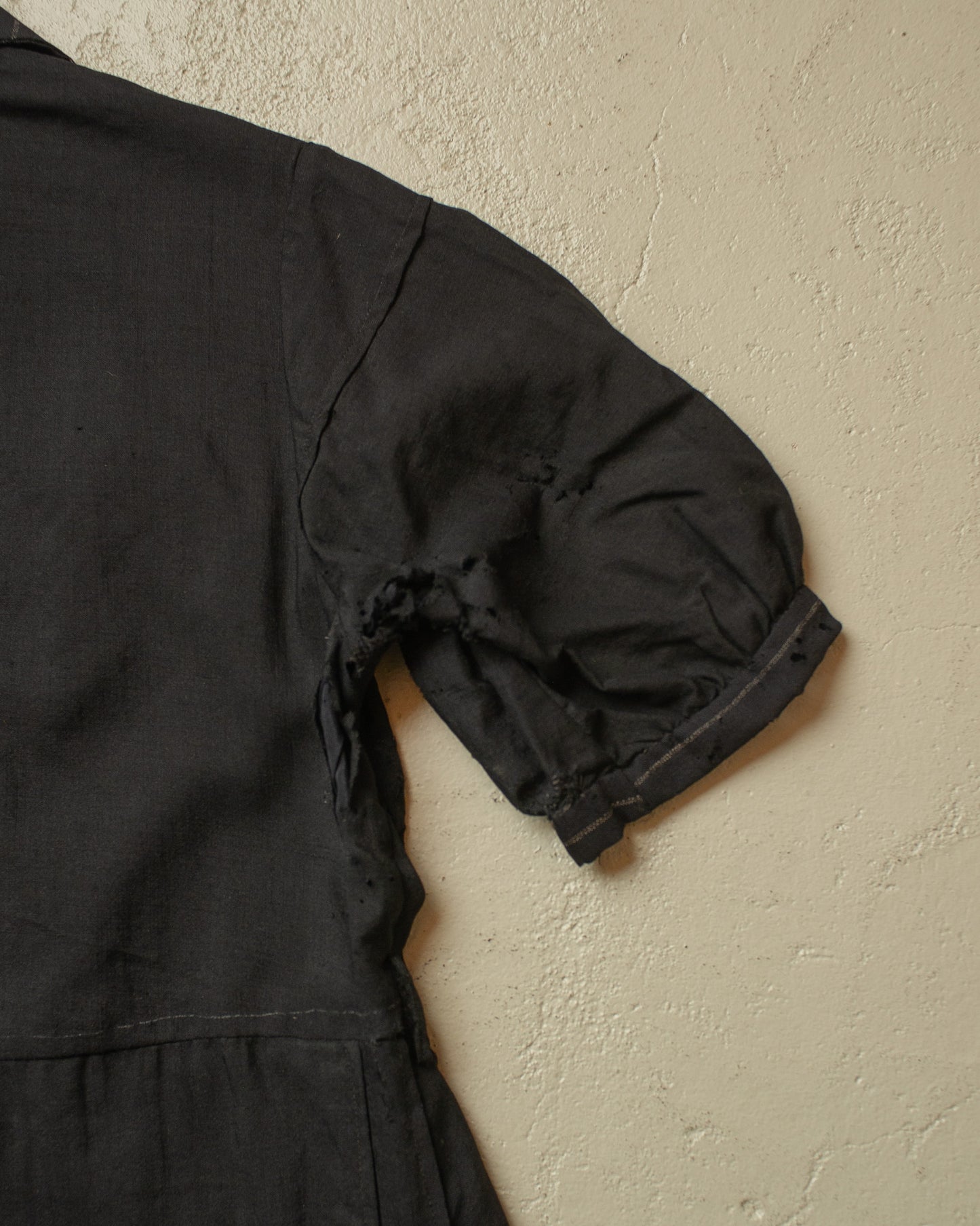 1920s/30s Womens French Work Dress black - M/L