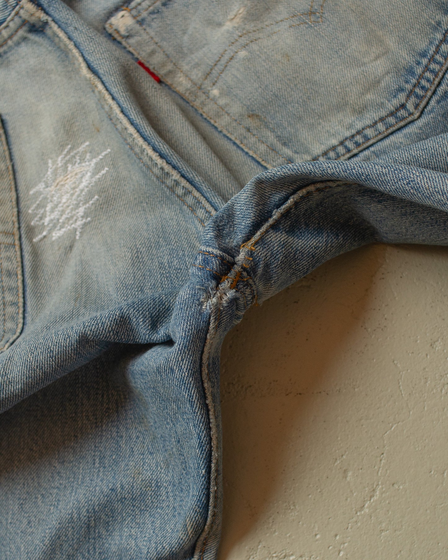 1980s repaired Levi´s 501 Selvedge Jeans blue - 32x34