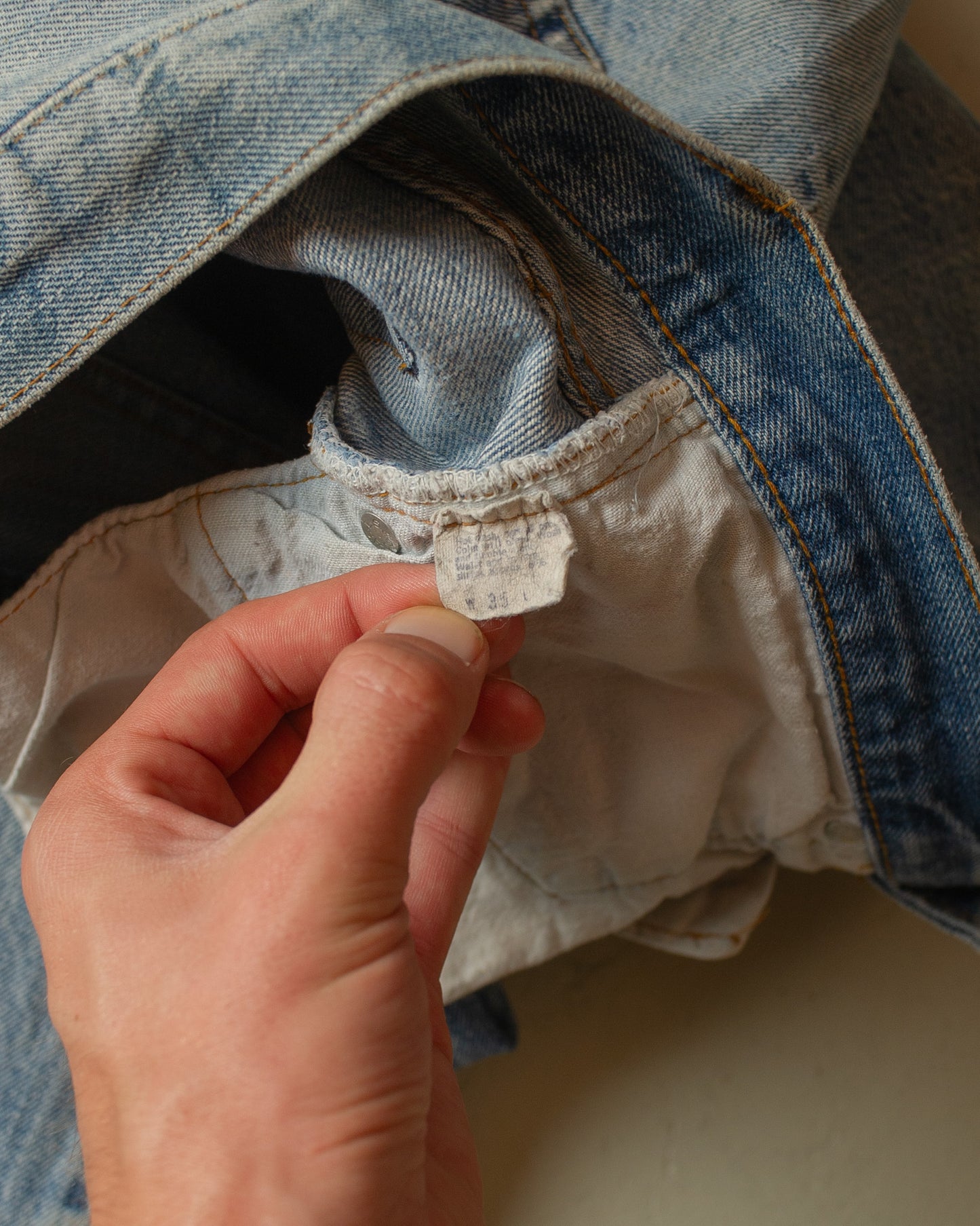 1980s repaired Levi´s 501 Selvedge Jeans blue - 32x34