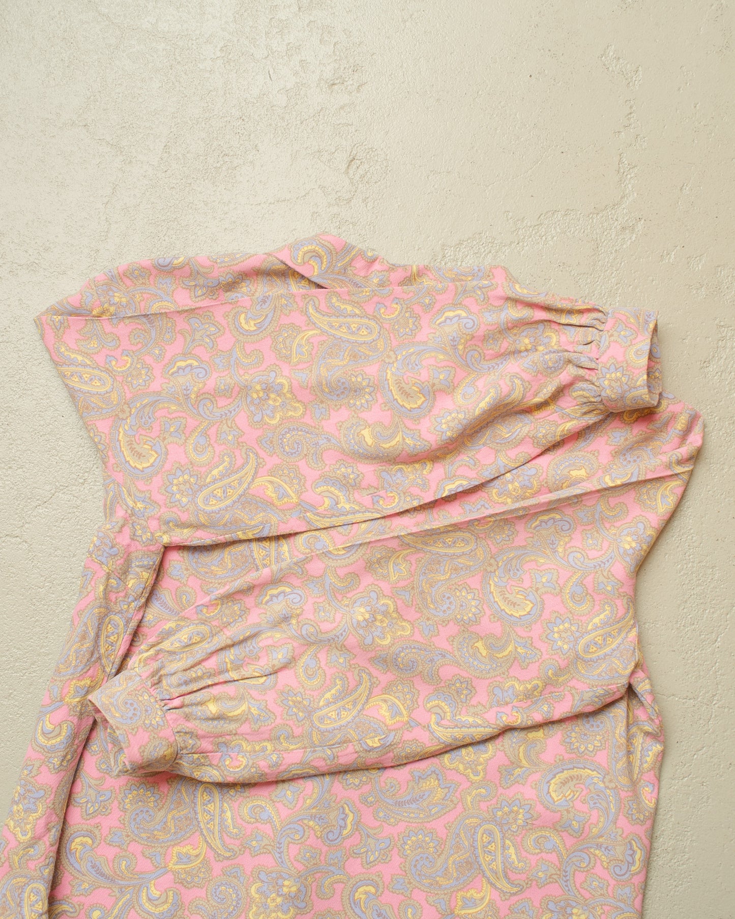 1960s Womens Paisley Print Blouse pink - M