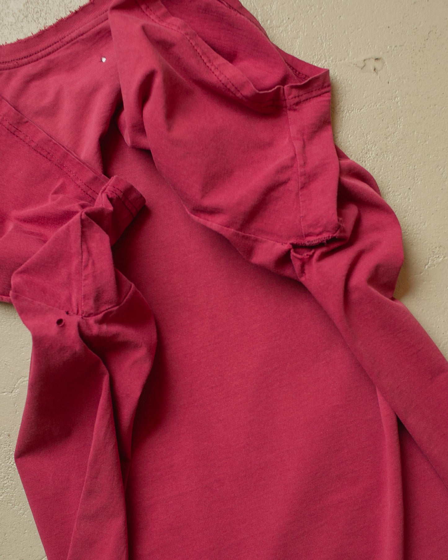 2000s Faded Blank T-shirt burgundy - XXL