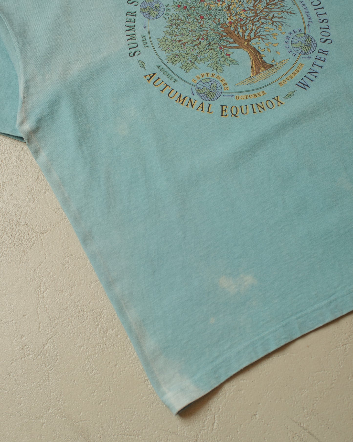 1990s Faded The Seasons T-shirt turquoise - XXL/XXXL