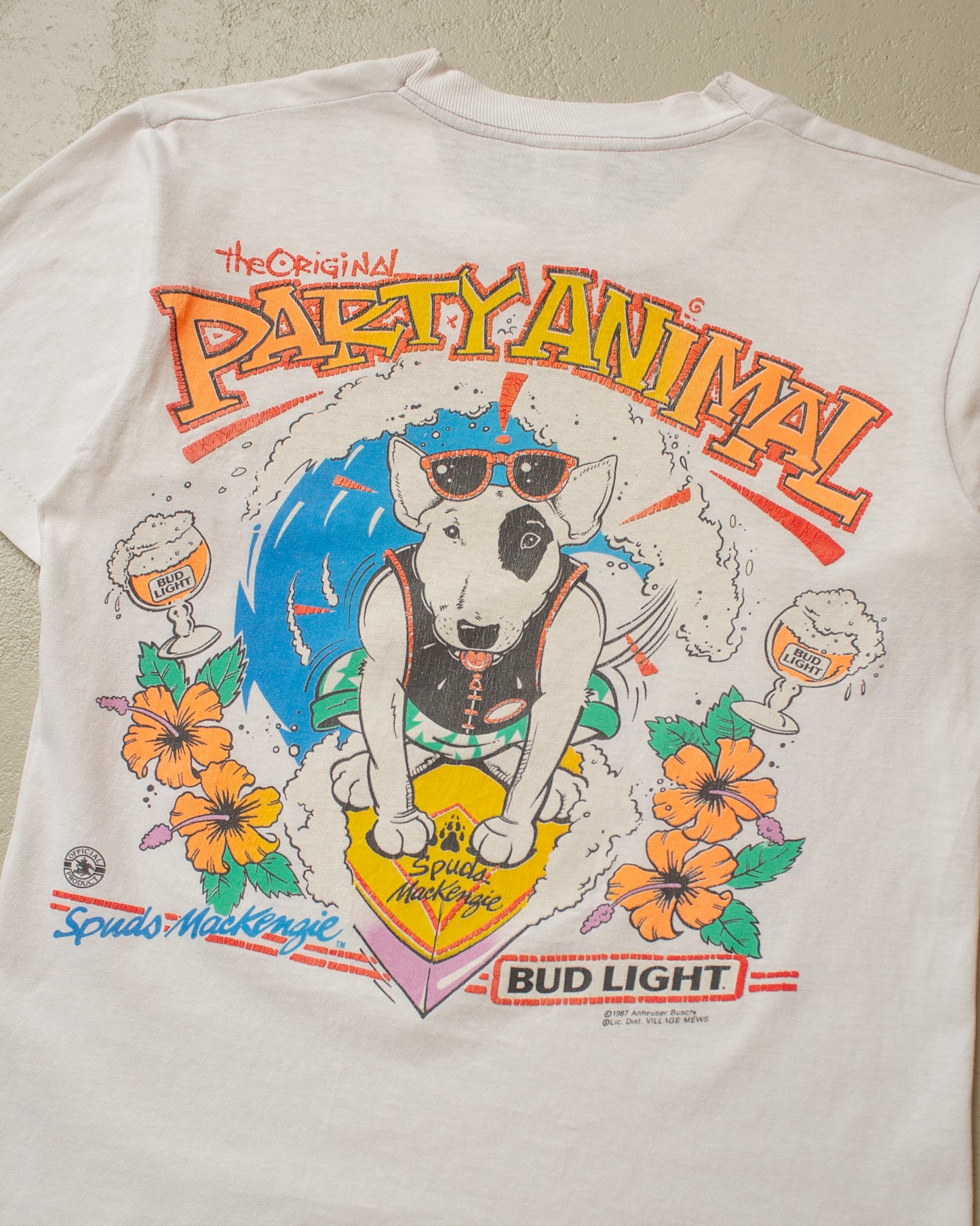 1987 Spuds Mackenzie Bud Light T-shirt white - S