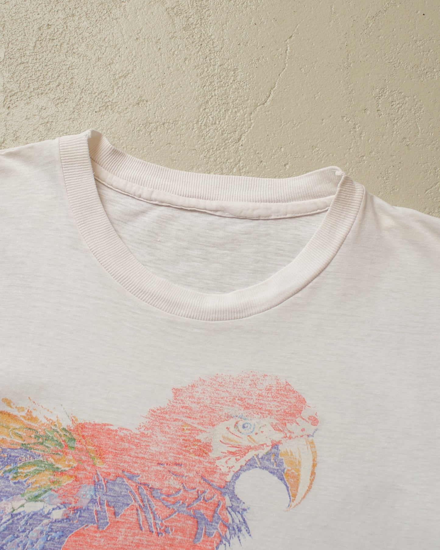 1980s Faded Parrot T-shirt white - M