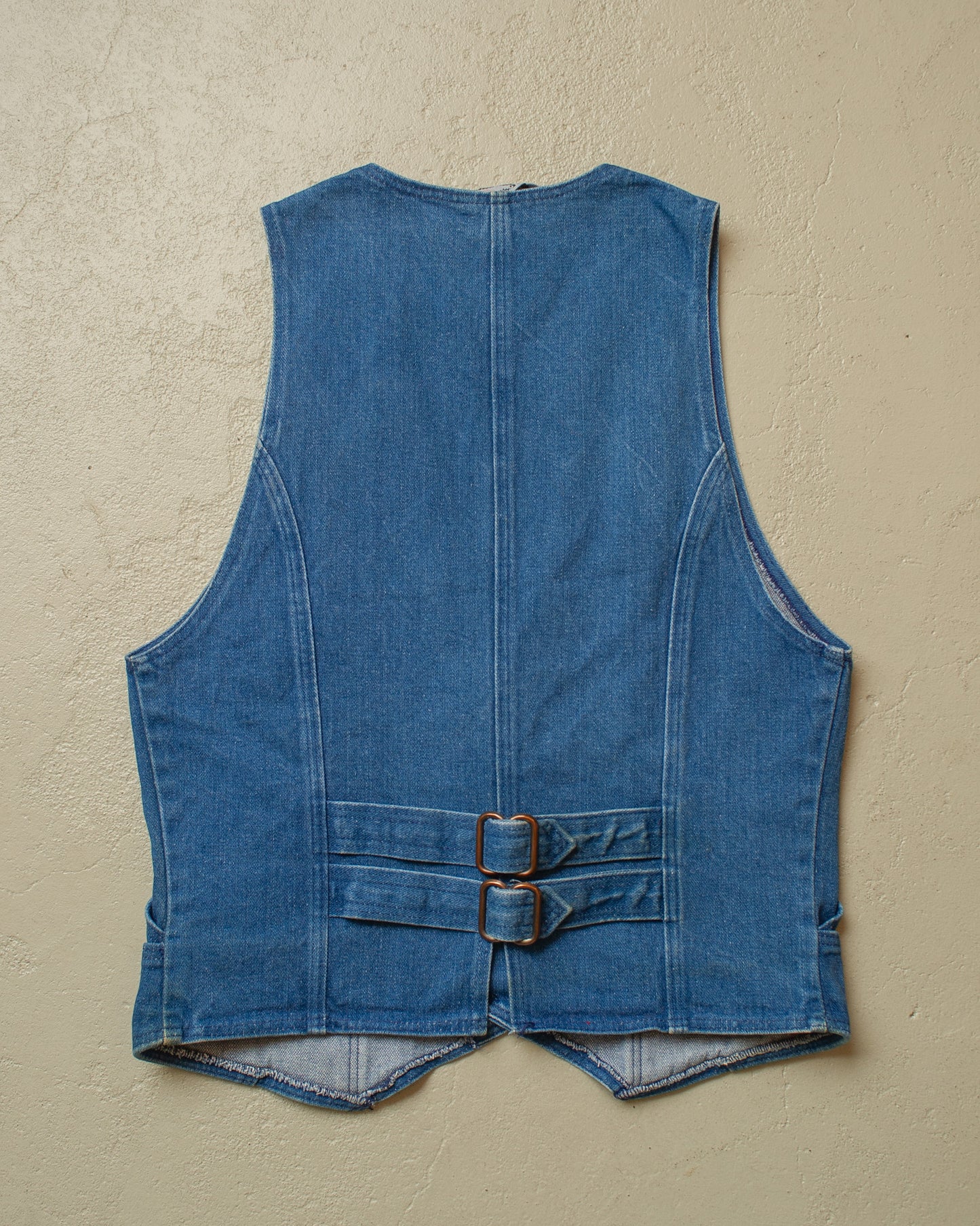1990s/00s Womens Lee Cooper Buckle Back Denim Vest blue - M