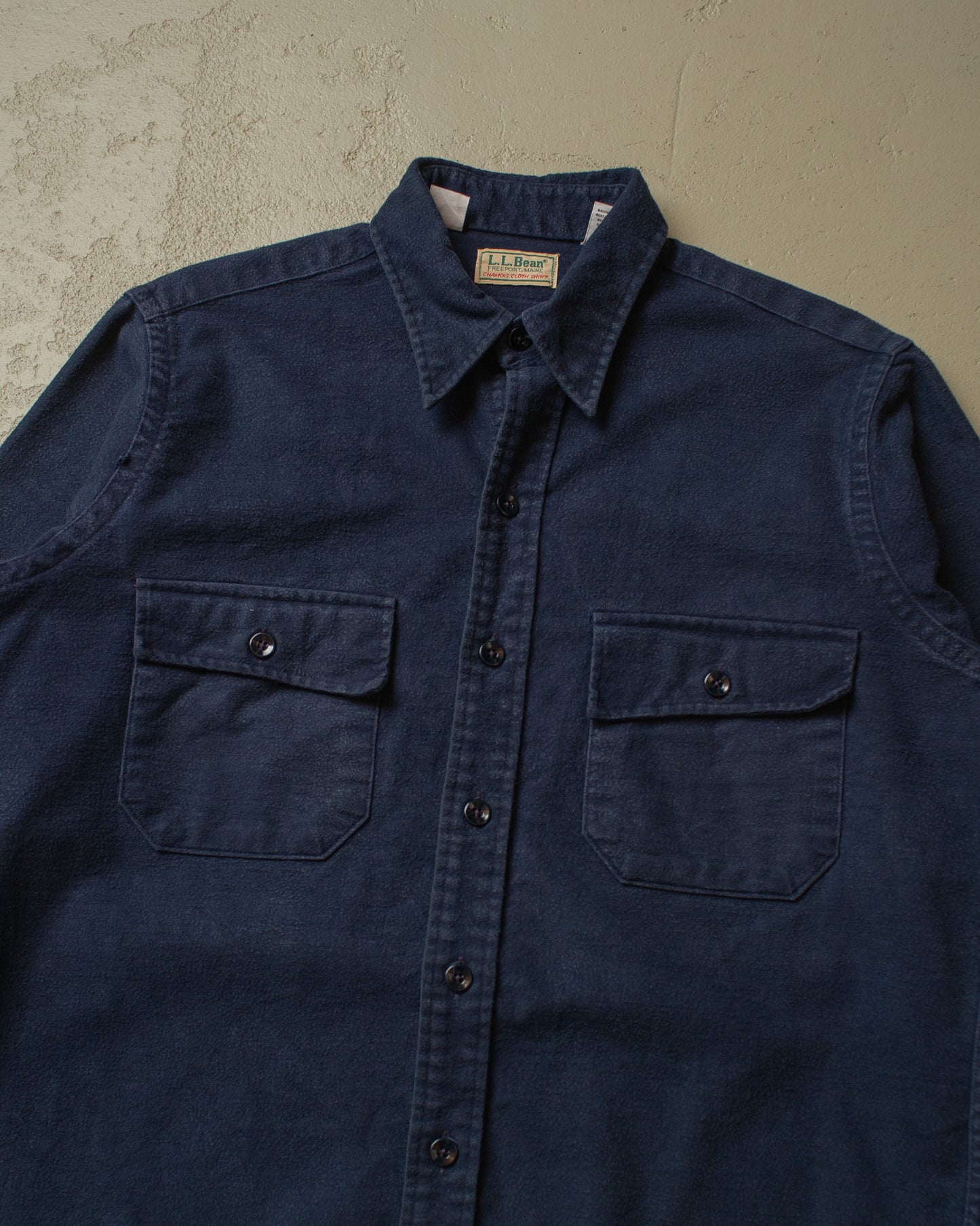 1980s L.L. Bean Cloth Shirt navyblue - L