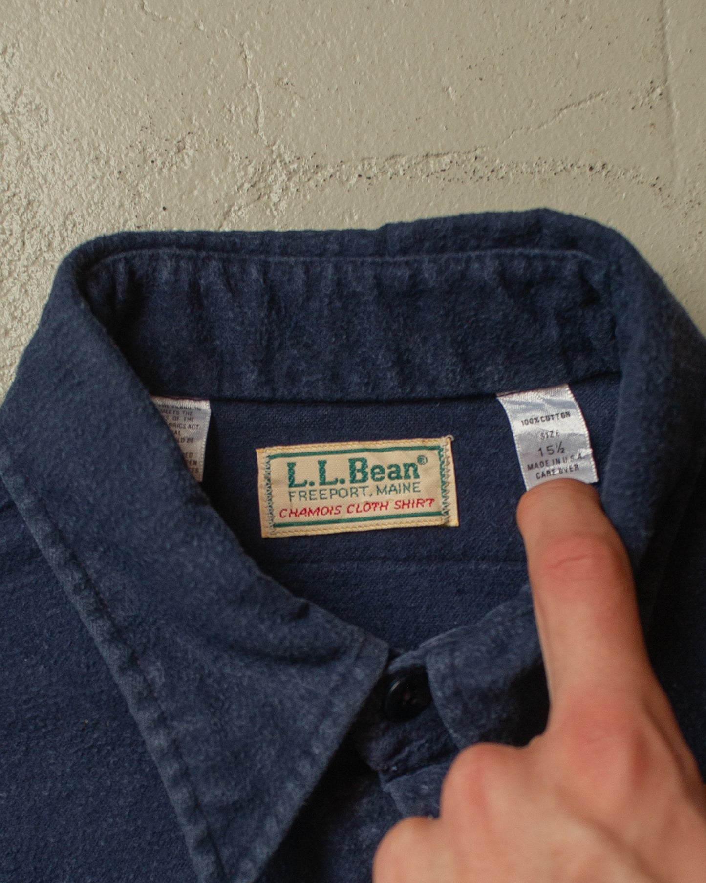 1980s L.L. Bean Cloth Shirt navyblue - L