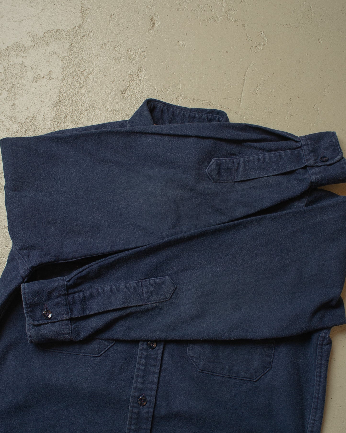 1980s L.L. Bean Cloth Shirt navyblue - L