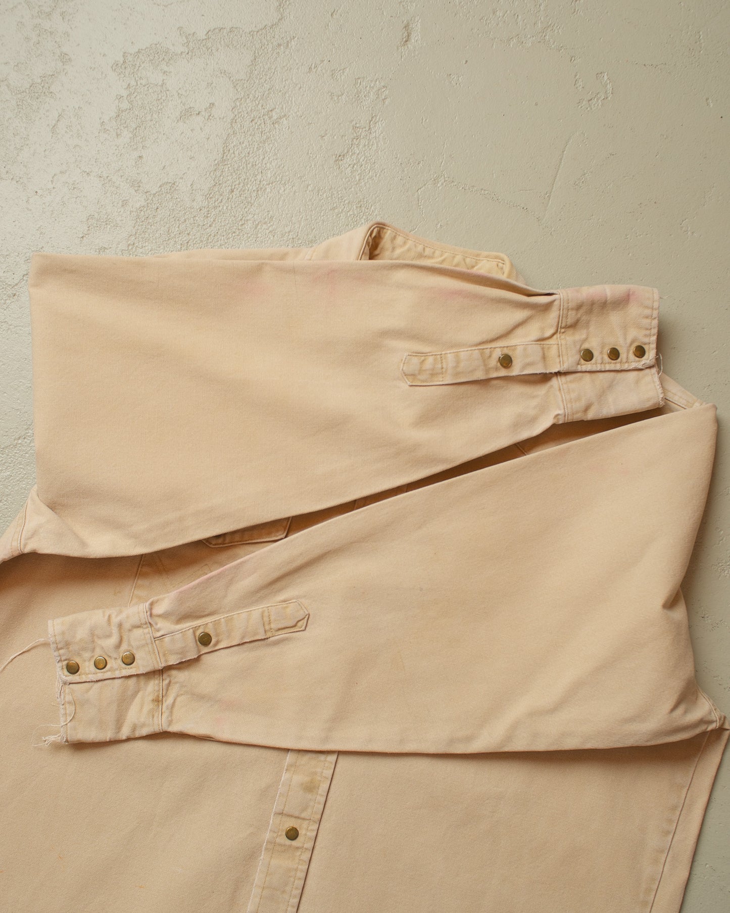1980s/90s distressed Wrangler Canvas Workwear Shirt beige - XXL