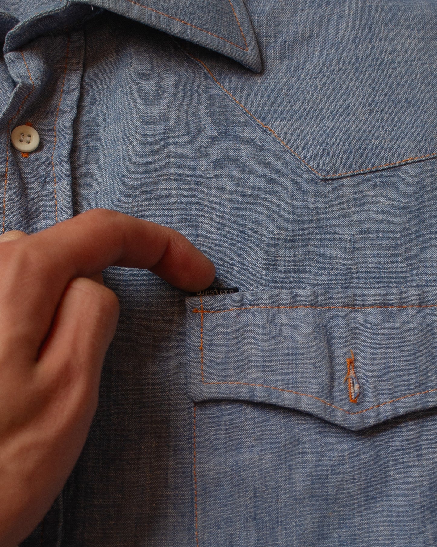 1970s/80s Western Cotton Shirt blue - L