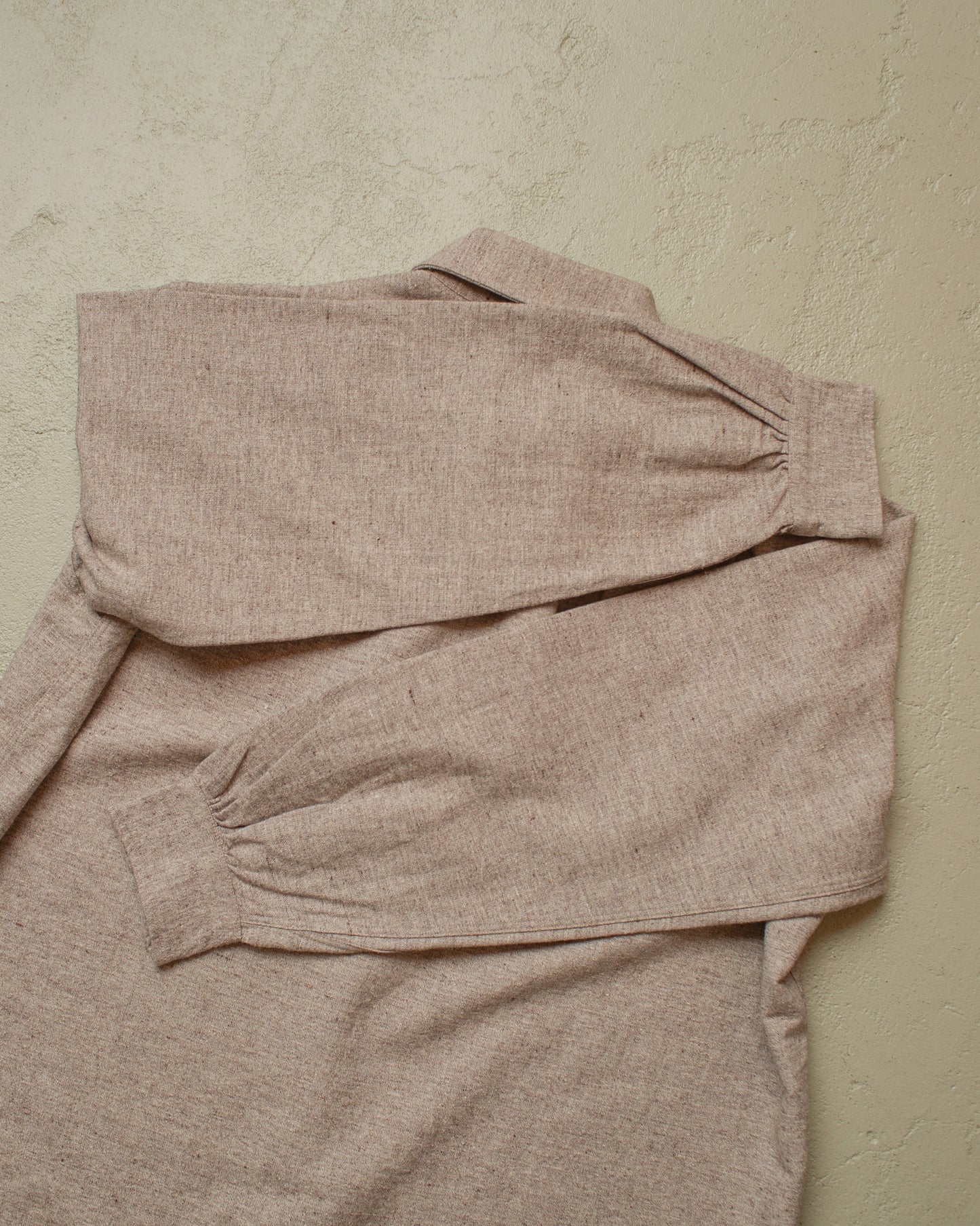 1930s/40s unworn French Remachic Spearpoint Wool Shirt grey - M/L