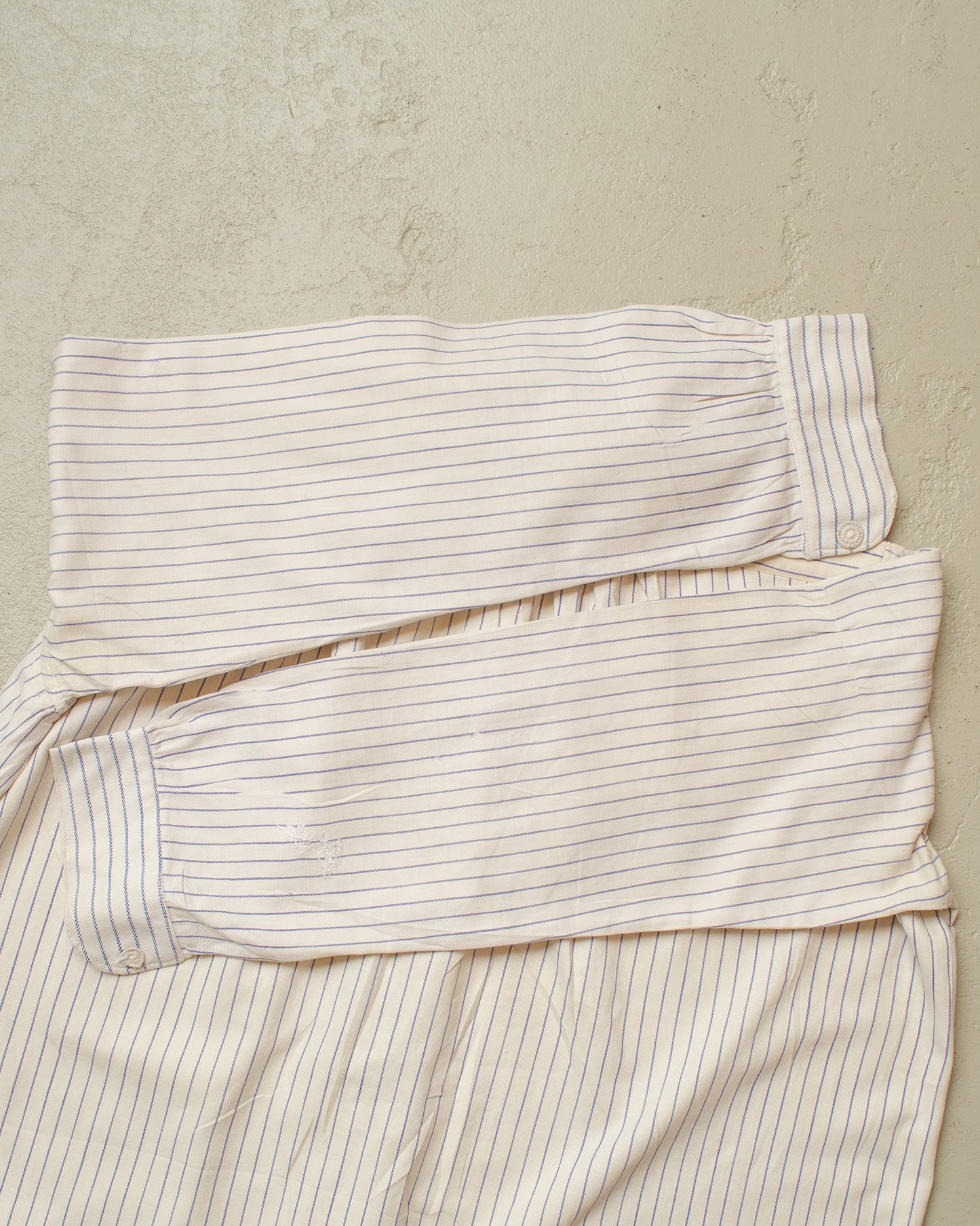 1920s distressed German striped Shirt white - S