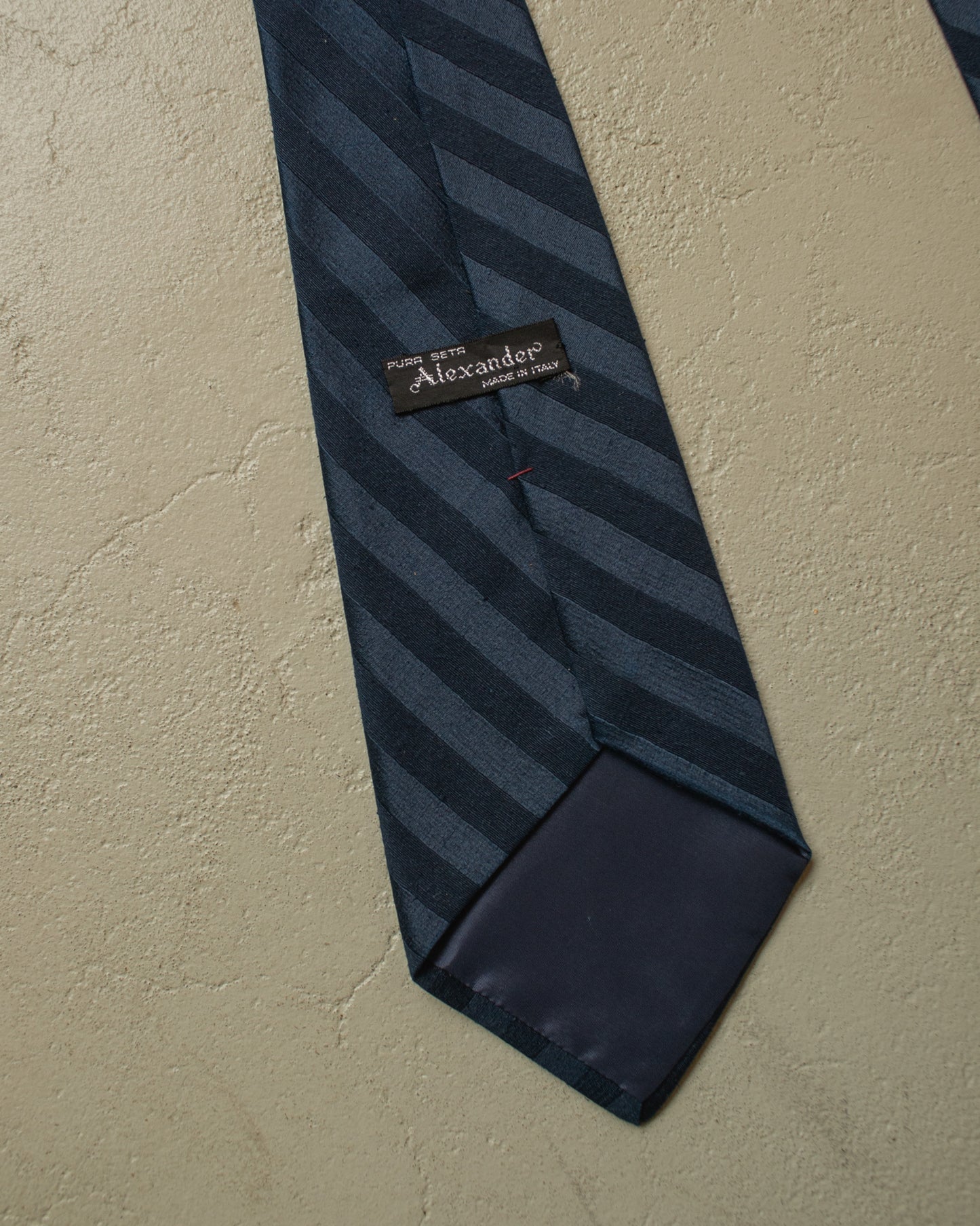 1970s Alexander striped Silk Tie navyblue