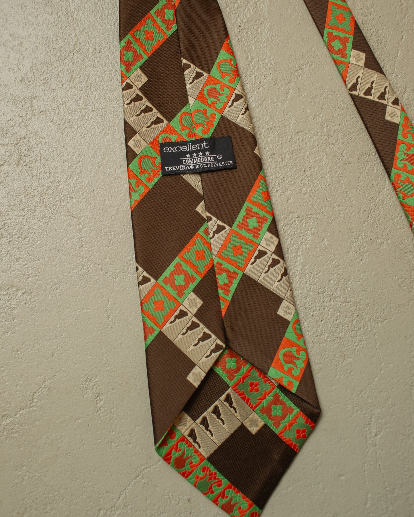 1970s Excellent Pattern Tie brown