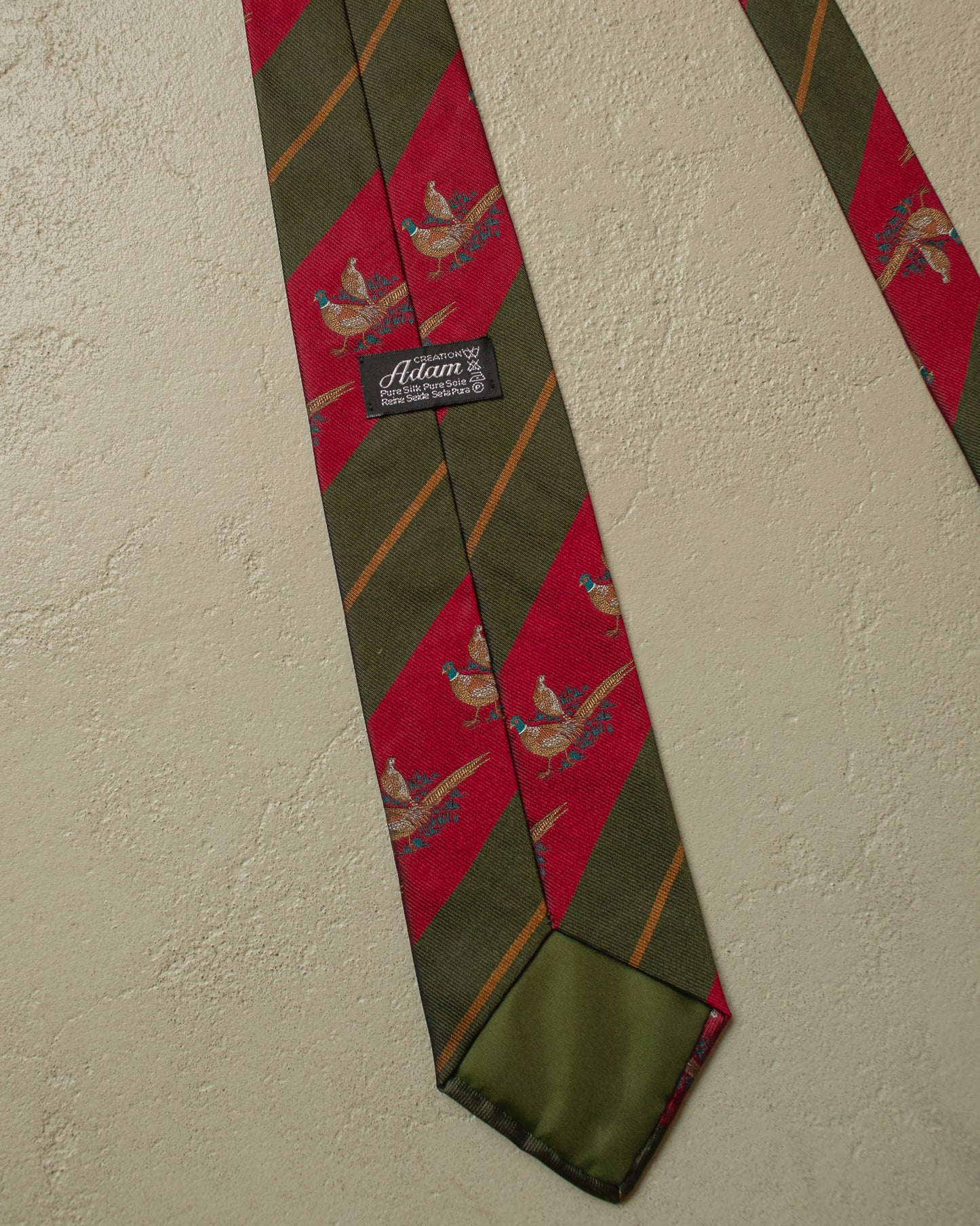 1980s/90s Adam Pheasant striped Silk Tie burgundy