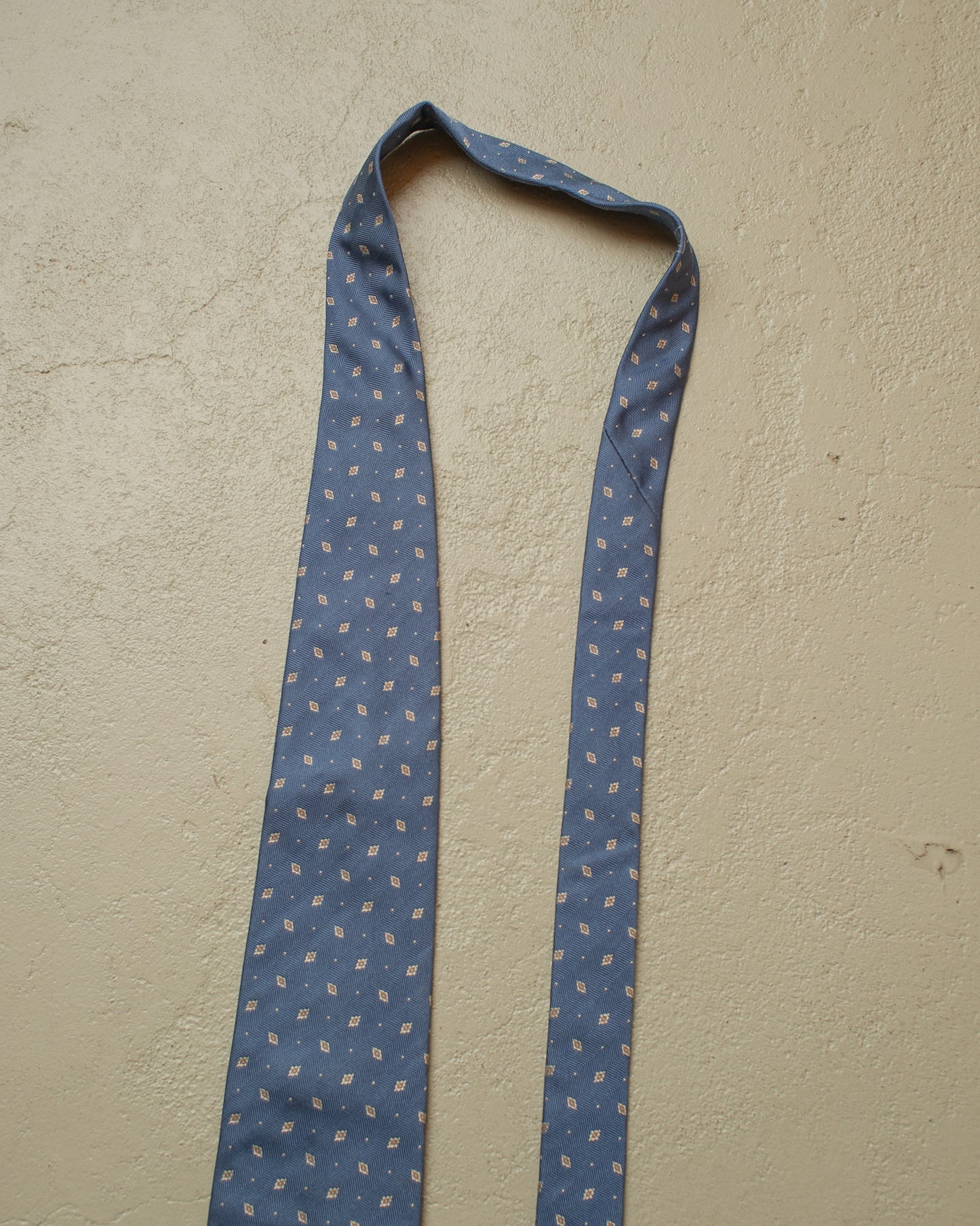 2000s Burberry Pattern Silk Tie blue