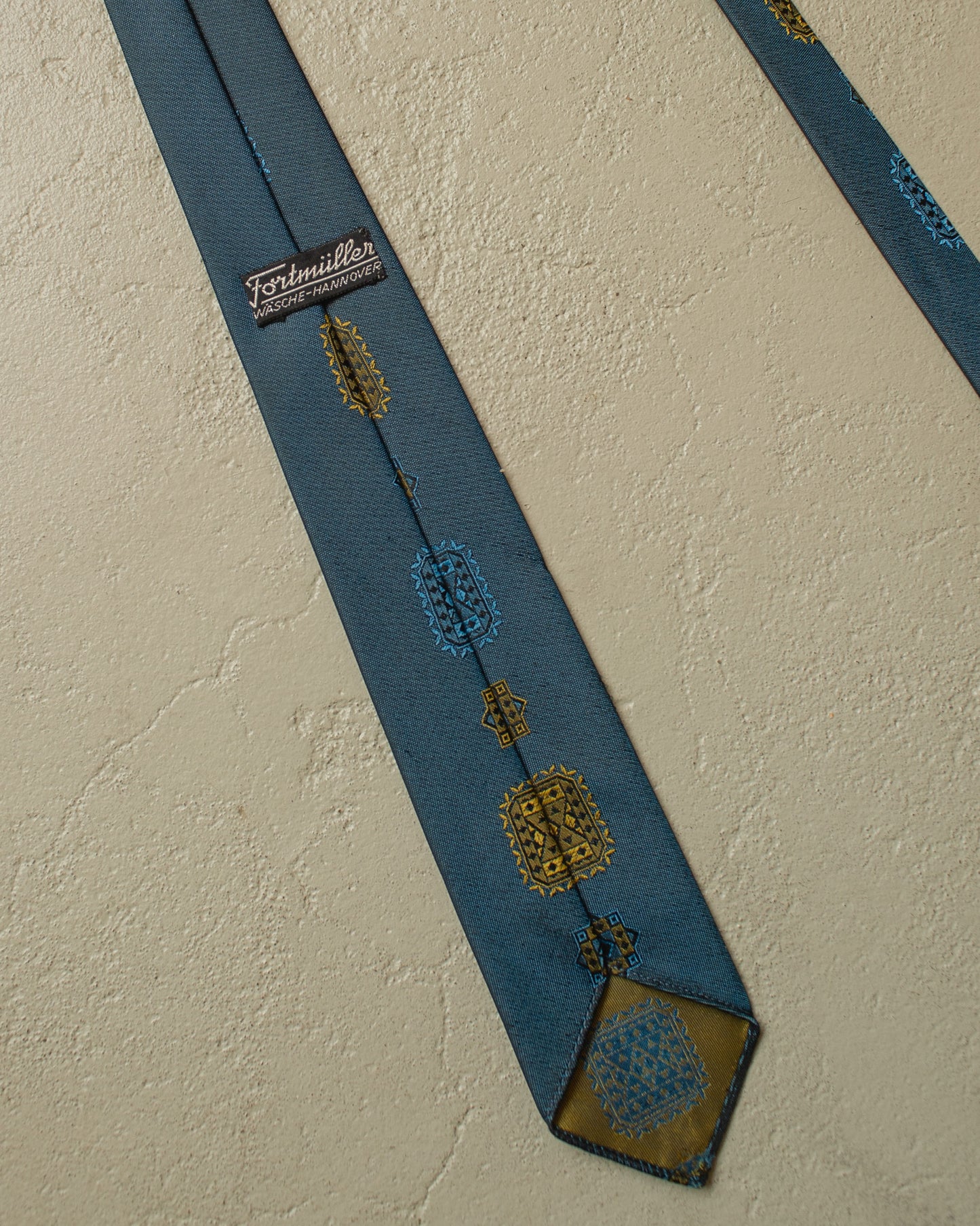 1950s/60s Art Deco Style Pattern Tie blue