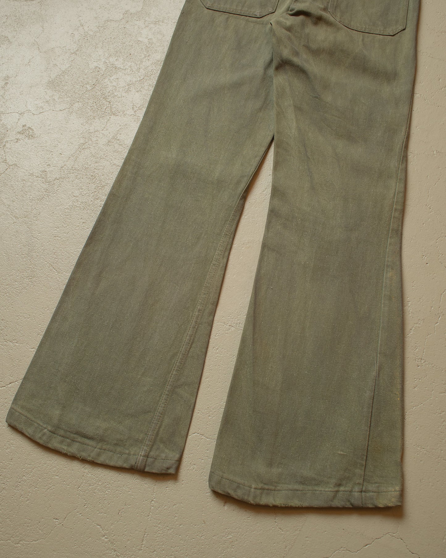 1960s/70s Levi´s Big E Flared Jeans washed green - W28/29 L31