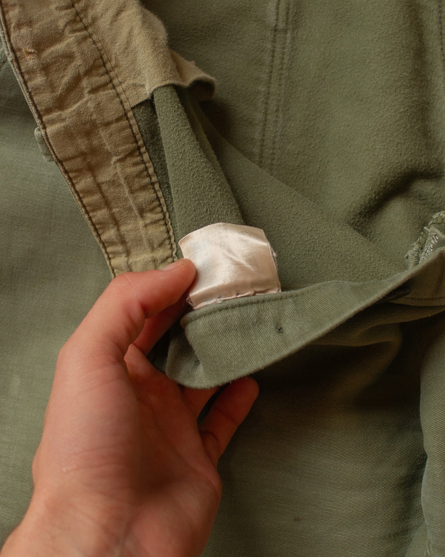 1960s/70s Faded Moleskin Workwear Pants khaki - W38/39 L34