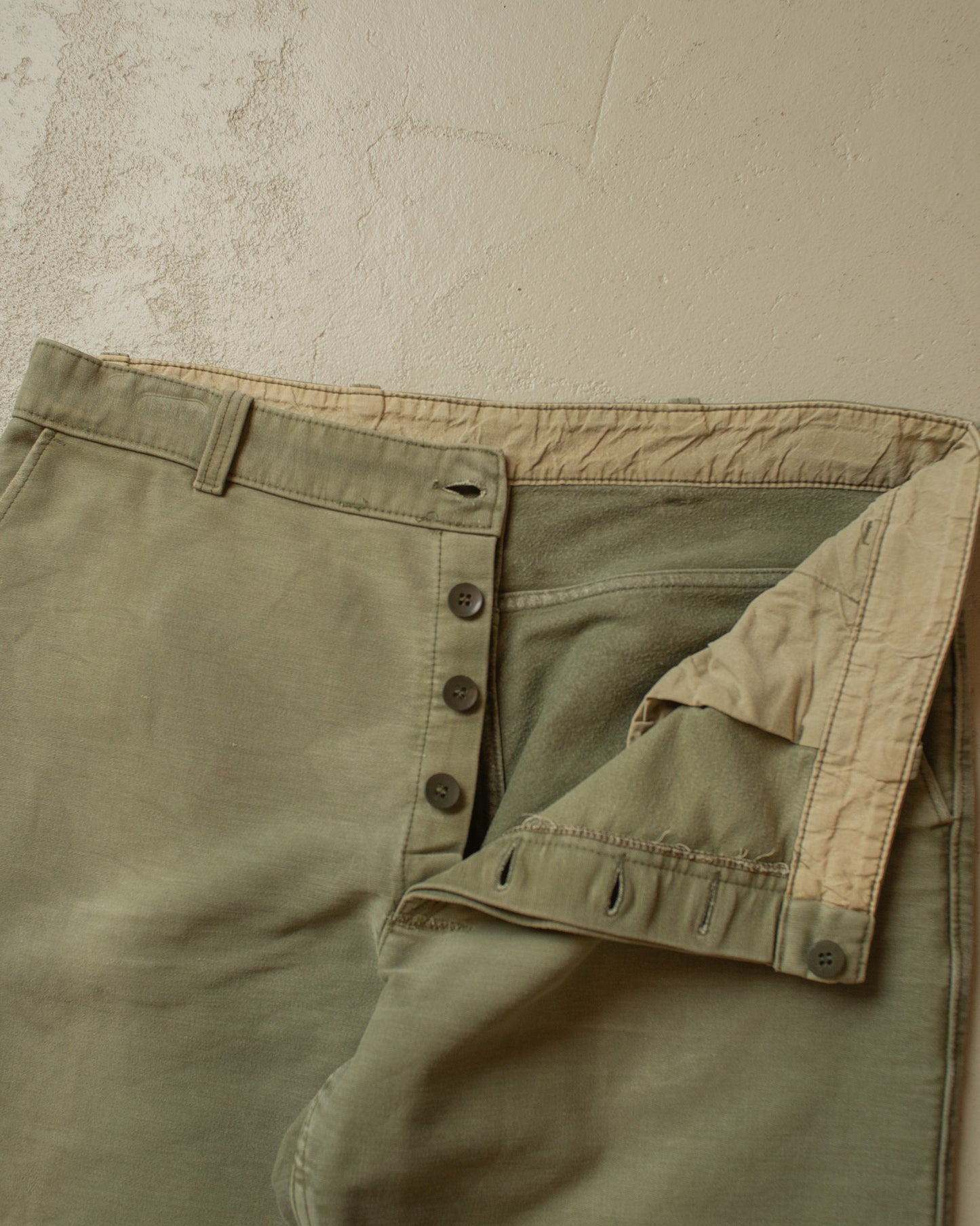 1960s/70s Faded Workwear Pants khaki - W37 L31